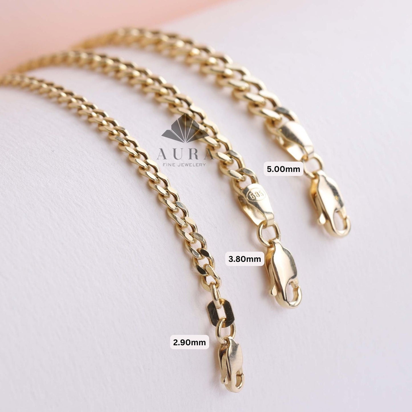 14K Gold Cuban Link Bracelet, Cuban Link Chain Bracelet, 3mm 4mm 5mm Curb Link Bracelet, Stacking Gold Bracelet, Men Women Bracelet, Holiday