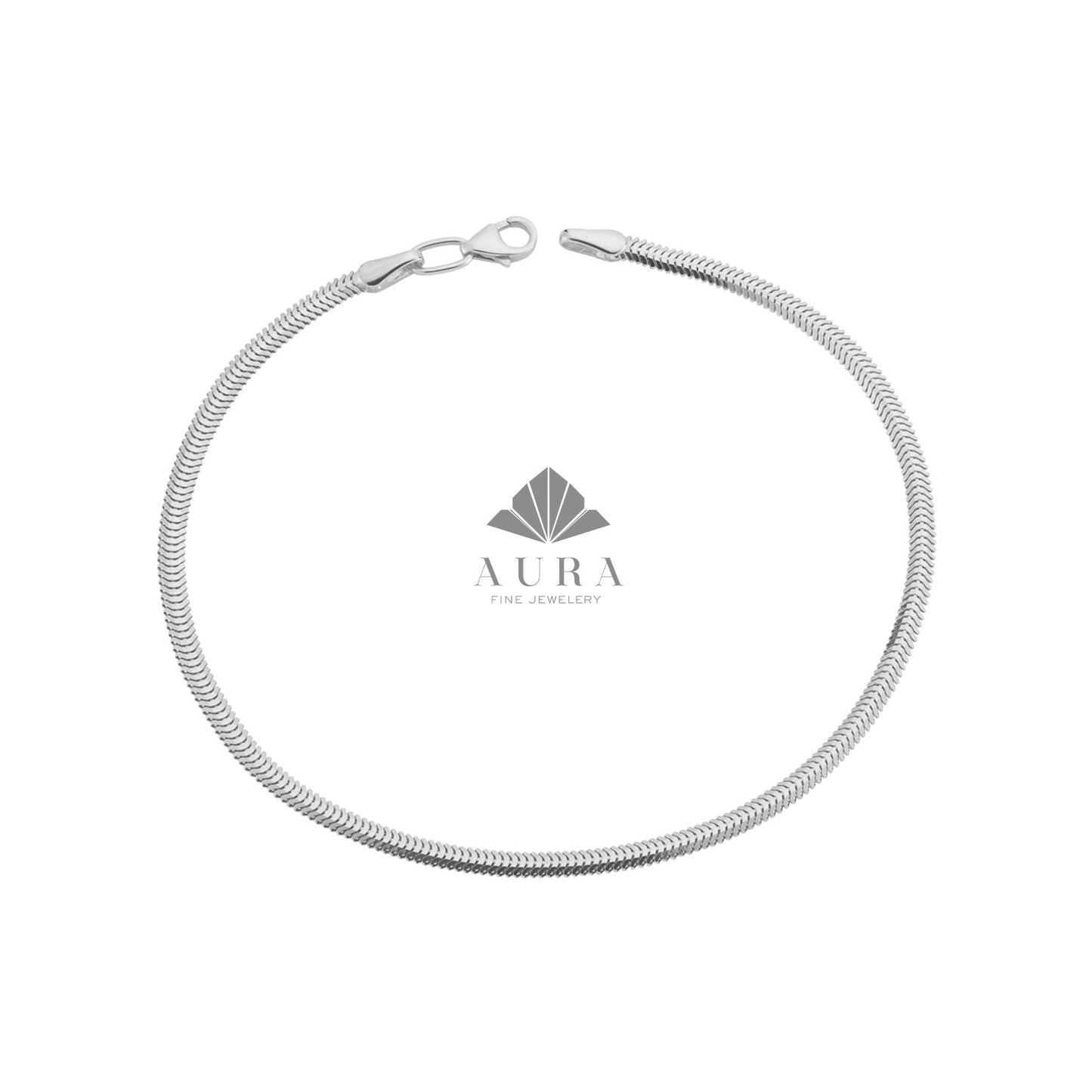 14K Gold Snake Chain Bracelet, Minimalist Gold Bracelet, Handmade Jewelry, Italian Gold Bracelet, Herringbone 2.6 mm 3.4 mm 4.2 mm Chain