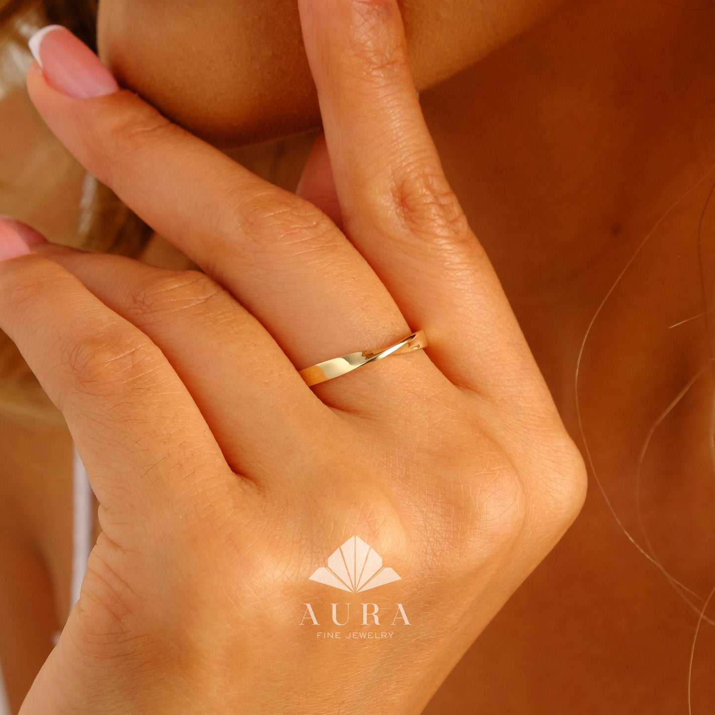 14K Gold Mobius Ring, Infinity Band Ring, Stackable Gold, Ring, Wedding Couples Ring, Statement Dainty Gold Band, Elegant Stacking Ring