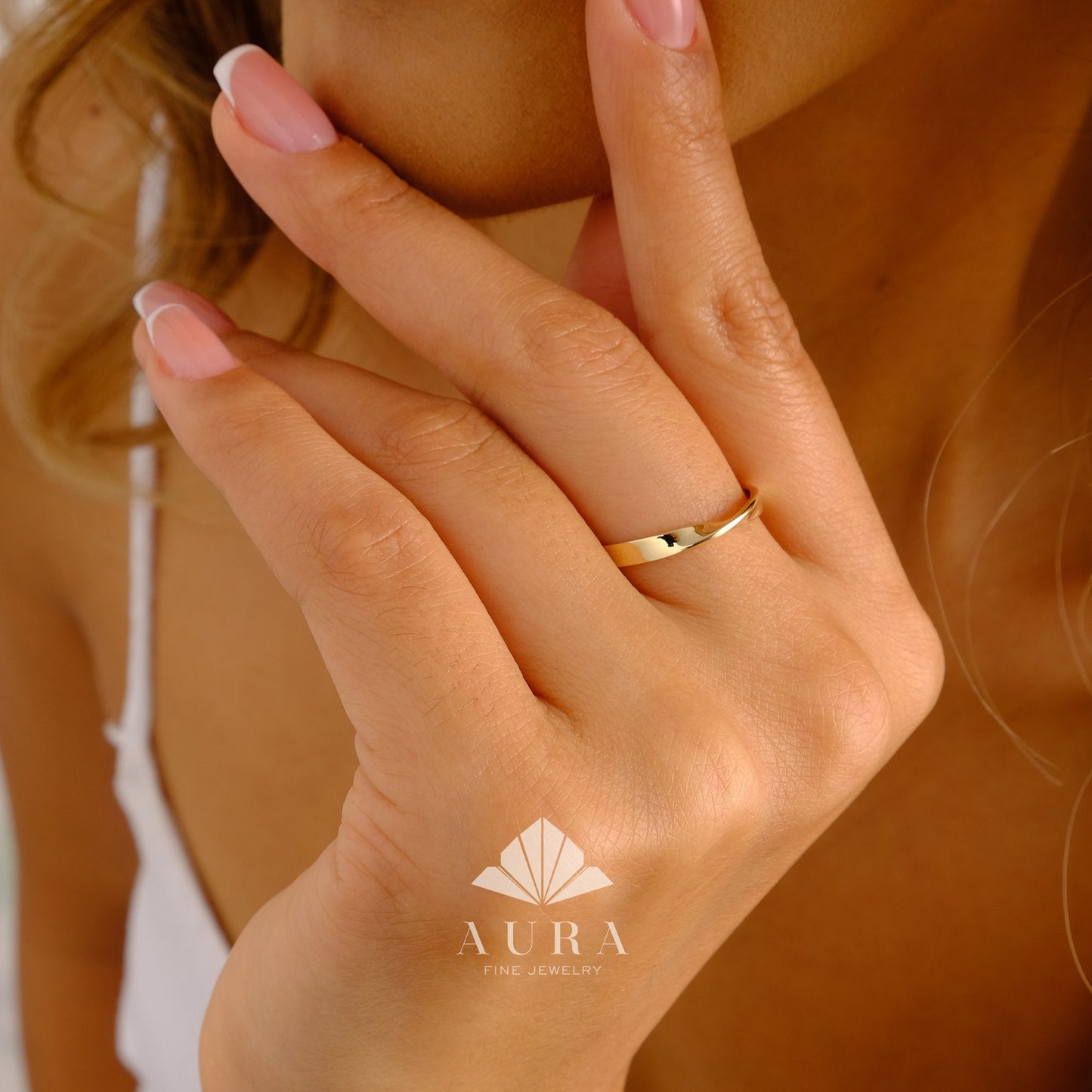 14K Gold Mobius Ring, Infinity Band Ring, Stackable Gold, Ring, Wedding Couples Ring, Statement Dainty Gold Band, Elegant Stacking Ring