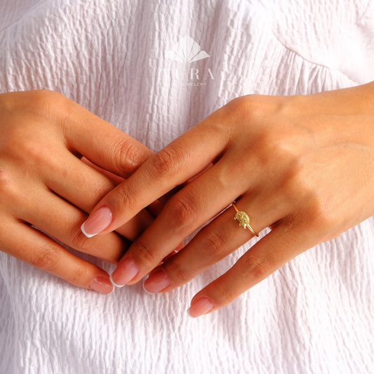 14K Gold Hedgehog Ring, Hedgehog Band, Minimalist Hedgehog Ring, Valentine's Day Gift, Animal Jewelry, Gift for Her