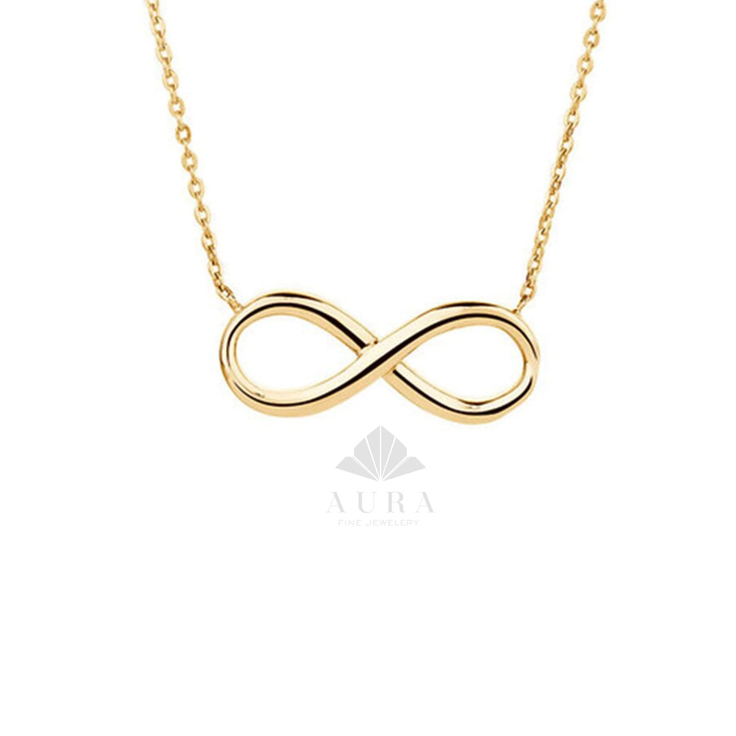 14K Gold Infinity Necklace, Infinity Pendant, Eternity Necklace, Infinite Love Necklace, Valentines Day Gift, Friendship Necklace