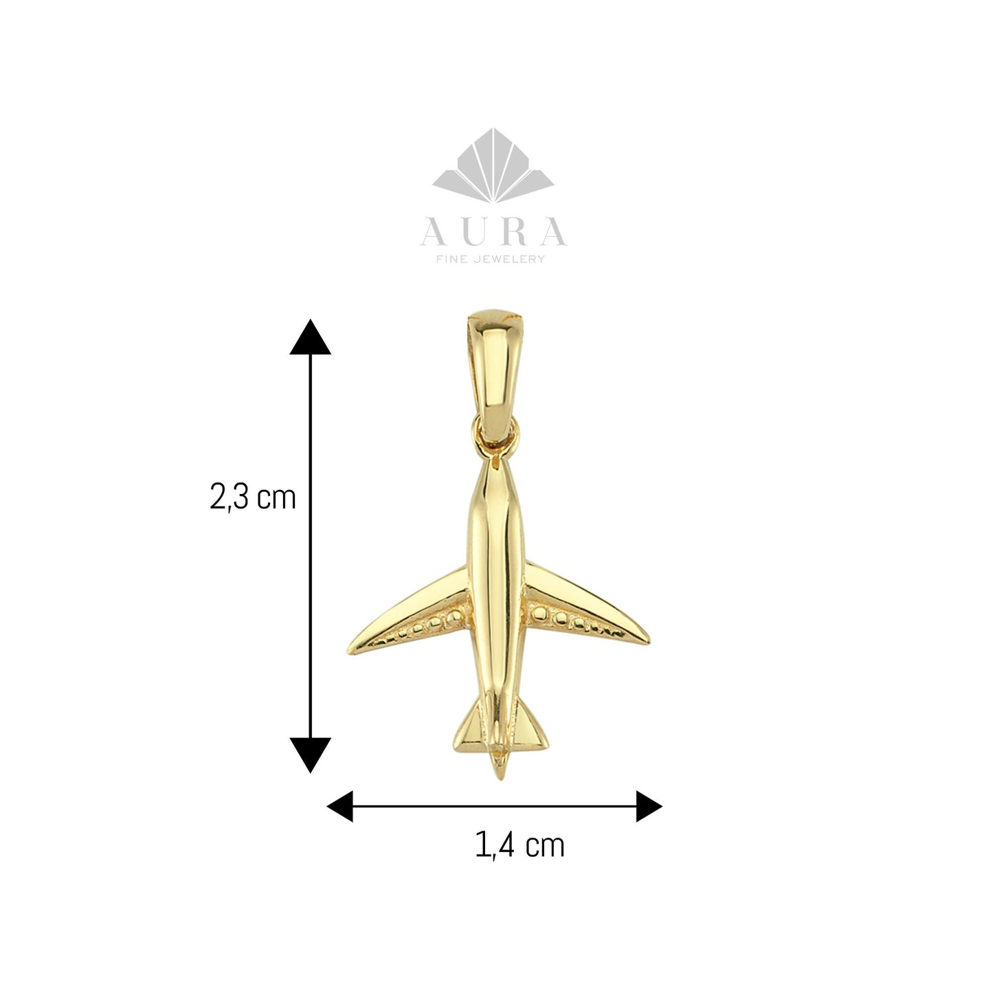 14K Gold Airplane Necklace, Airplane Pendant, Tiny Airplane Charm, Dainty Gold Plane Necklace, Travel Jewelry, Pilots Flight Attendant Gift