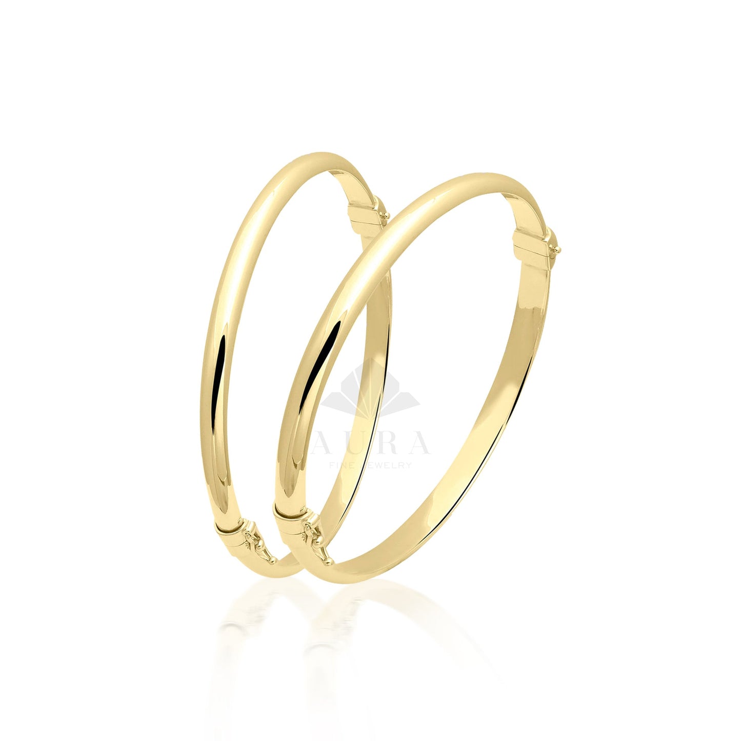 14K Gold Hinged Classic Gold Bangle Bracelet, 4mm 5mm Gold Dome Bangle, Wide Custom Bracelet, Personalized Cuff, Stacking Engraved Bangle