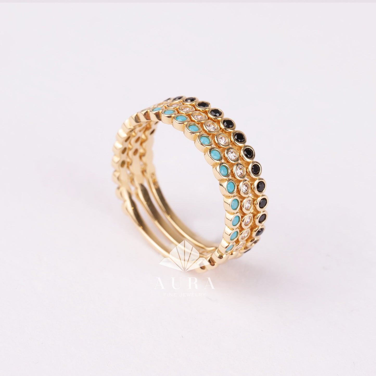 14K Gold Eternity Birthstone Ring, Eternity Stackable Gemstone Band, 2mm Wedding Band, Birthday Birthstone Ring, Gold Promise Ring