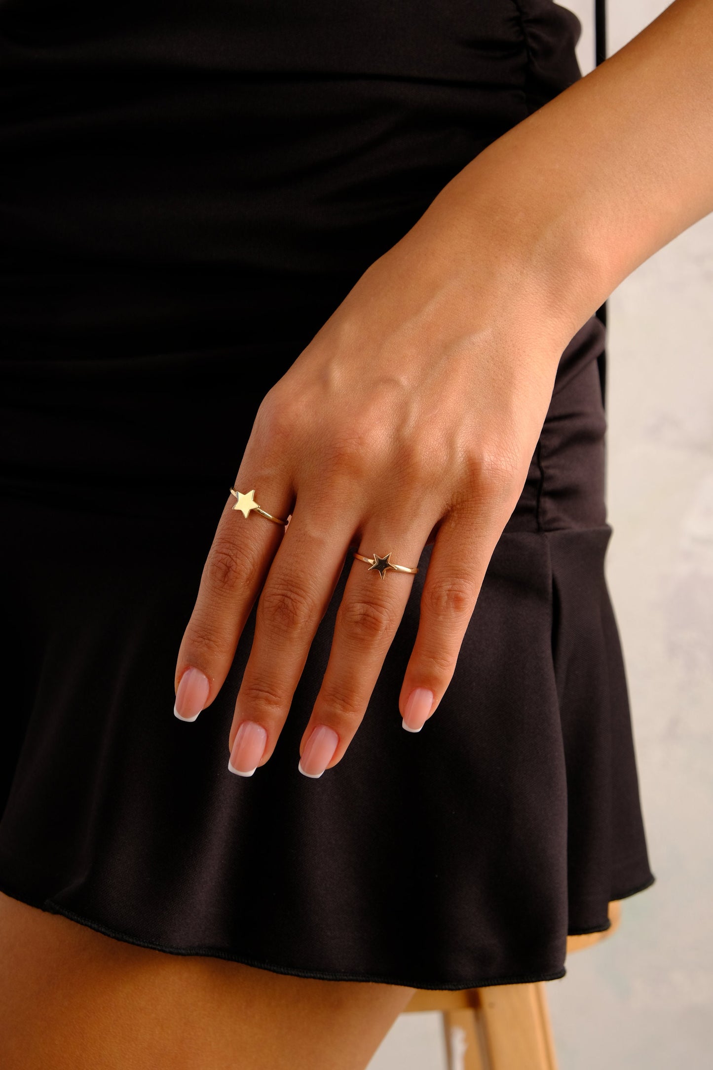 14K Gold Star Ring, Celestial Gold Band Ring, Minimalist Gold Ring, Stacking Ring, Lucky Star Ring, Starburst Ring, Gift For Her