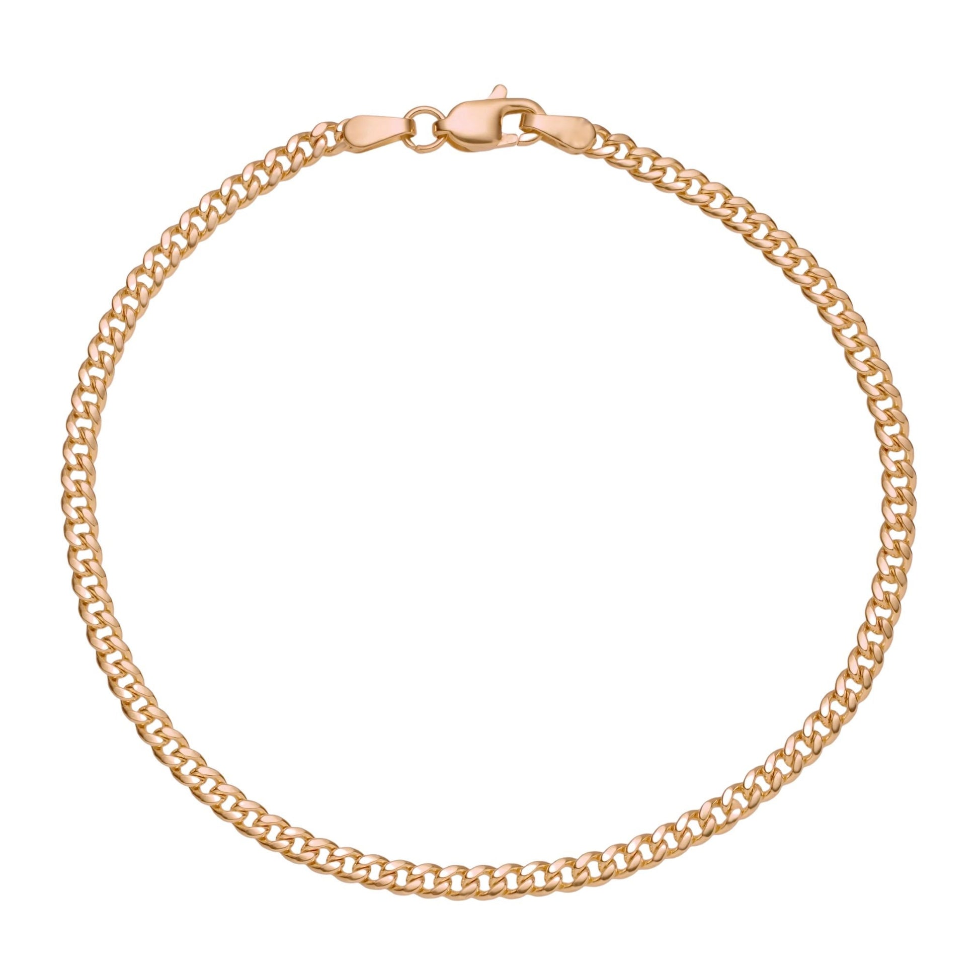 14K Gold Cuban Link Bracelet, Cuban Link Chain Bracelet, 3mm 5mm Curb Link Bracelet, Stacking Gold Bracelet, Men Women Bracelet, Holiday