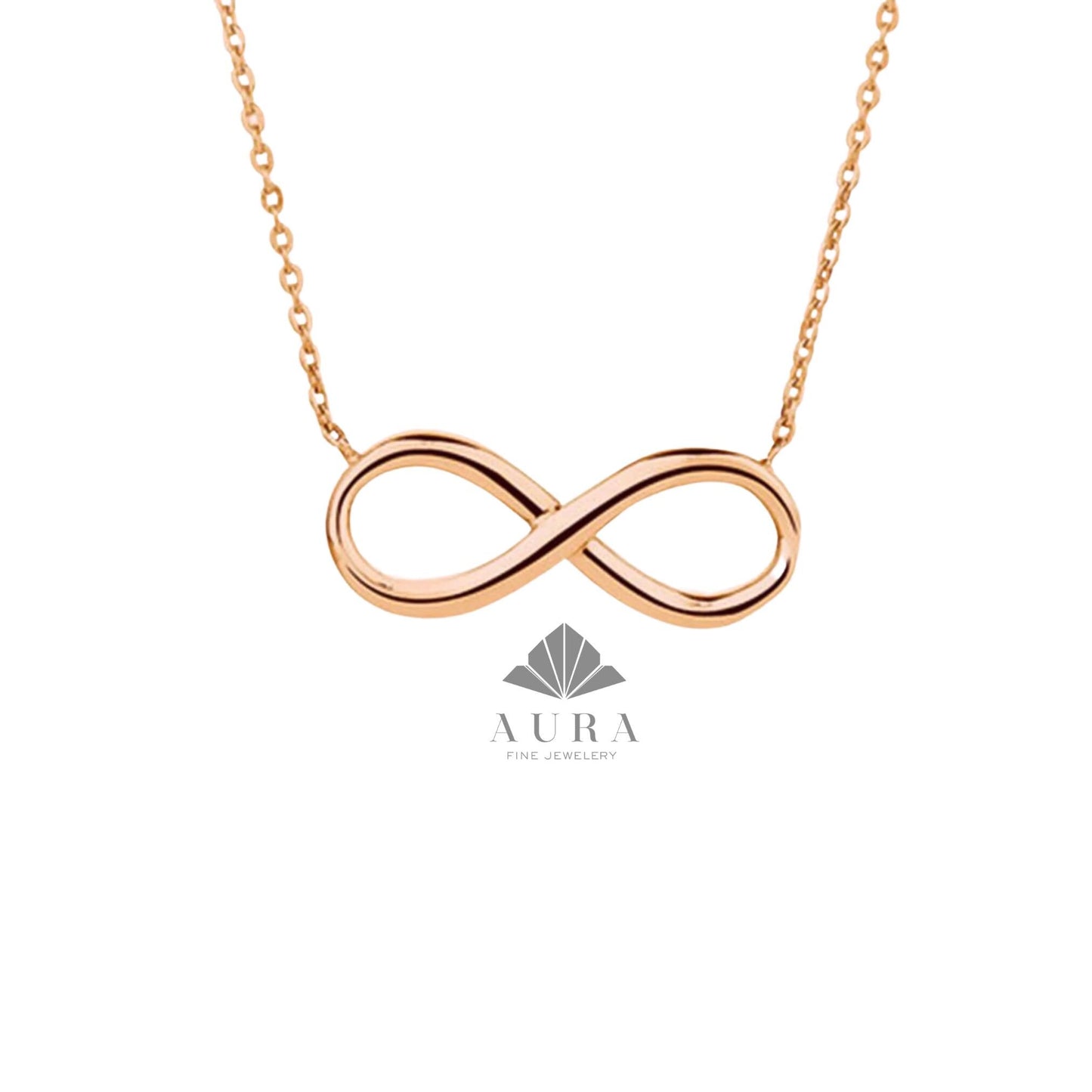 14K Gold Infinity Necklace, Infinity Pendant, Eternity Necklace, Infinite Love Necklace, Valentines Day Gift, Forever Friendship Necklace