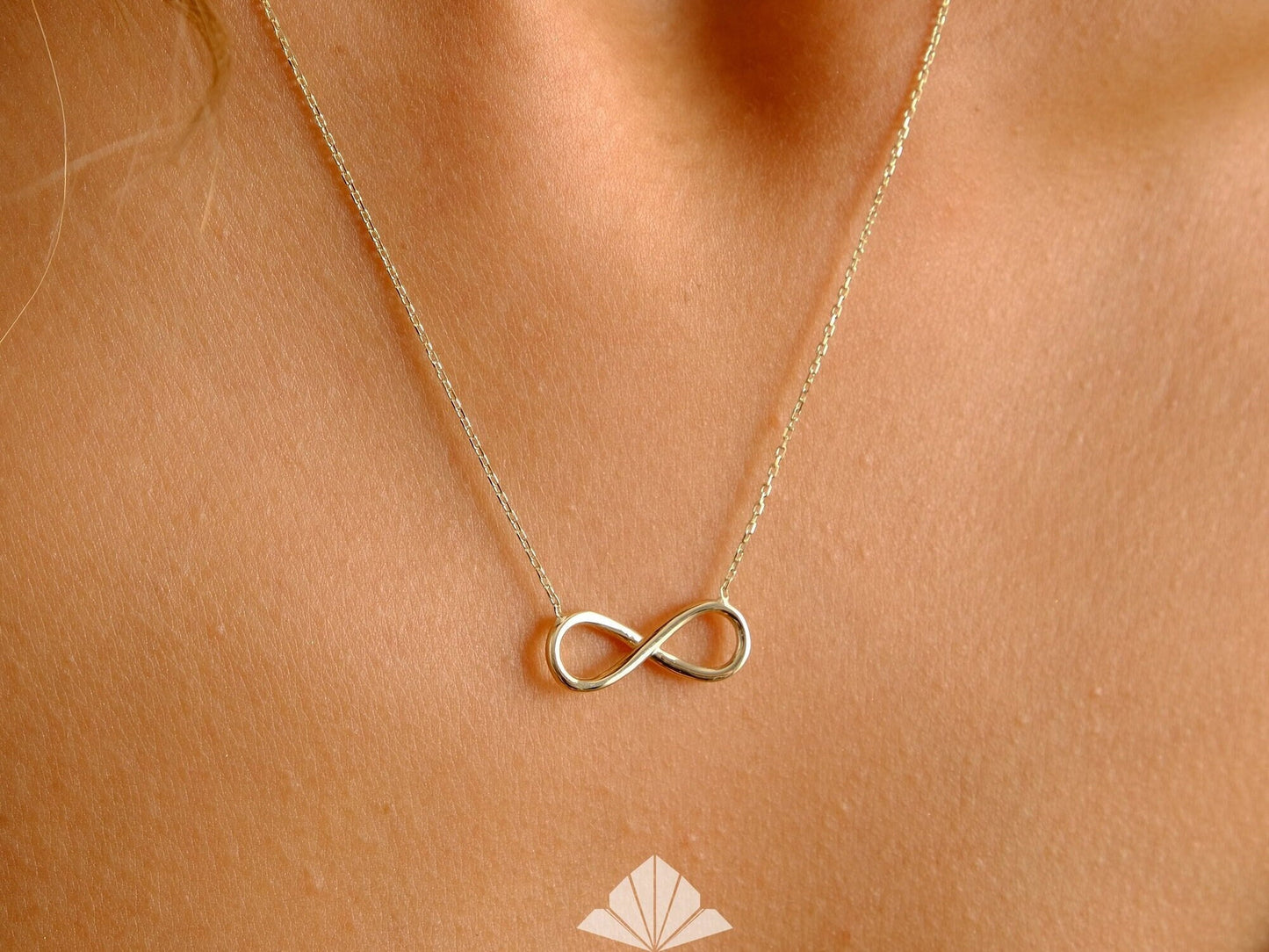 14K Gold Infinity Necklace, Infinity Pendant, Eternity Necklace, Infinite Love Necklace, Valentines Day Gift, Forever Friendship Necklace