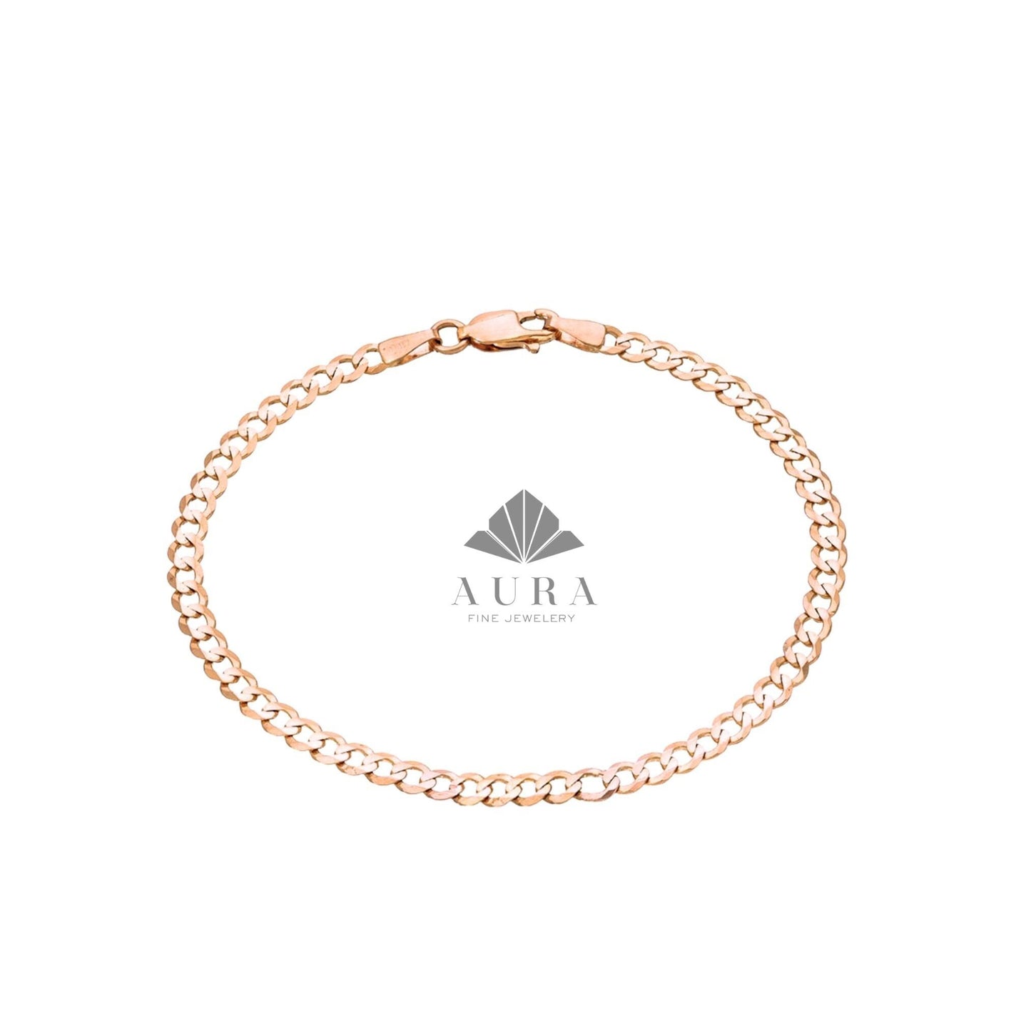 14K Gold Cuban Link Anklet, Cuban Link Chain Anklet, 3mm 4mm 5mm Curb Link Anklet, Stacking Gold Anklet, Men Women Anklet, Holiday