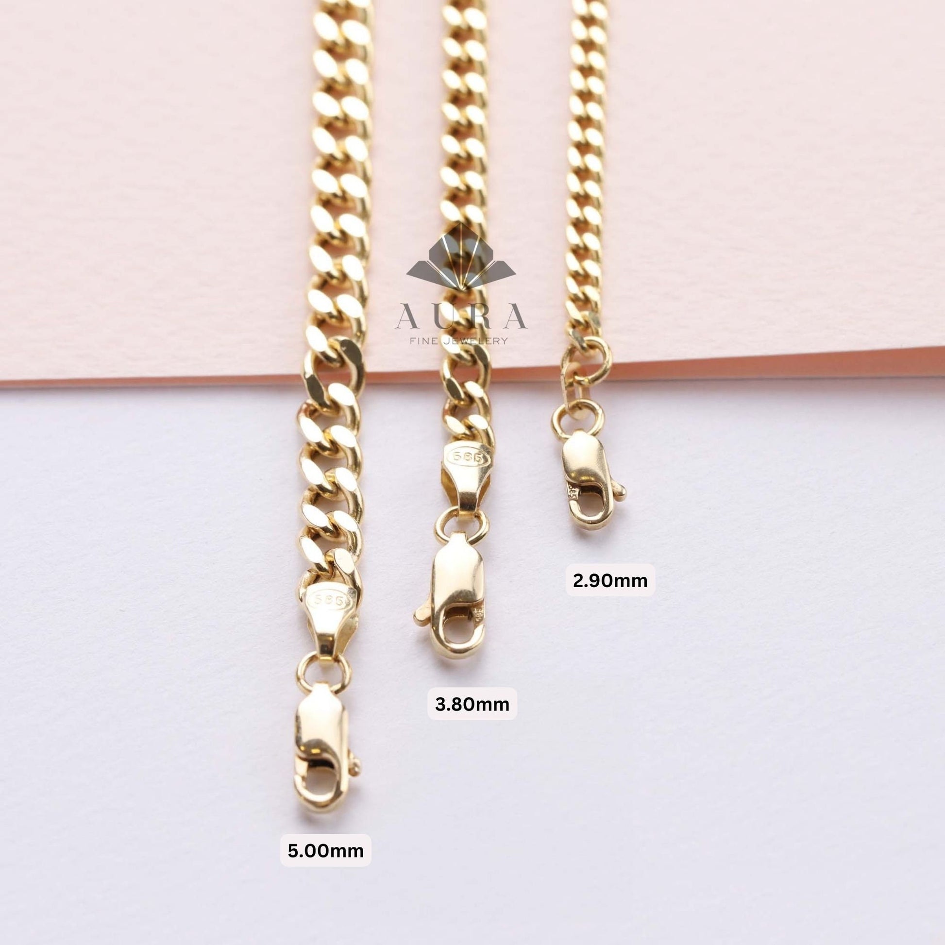 14K Gold Cuban Link Anklet, Cuban Link Chain Anklet, 3mm 4mm 5mm Curb Link Anklet, Stacking Gold Anklet, Men Women Anklet, Holiday