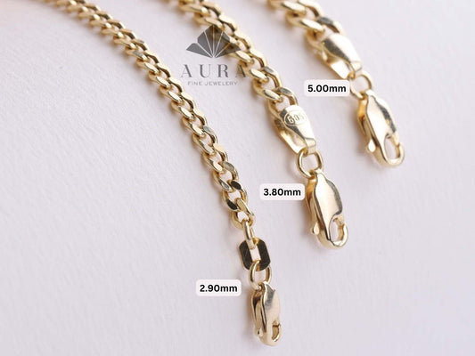 14K Gold Cuban Link Anklet, Cuban Link Chain Anklet, 3mm 4mm 5mm Curb Link Anklet, Stacking Gold Anklet, Men Women Anklet, Holiday
