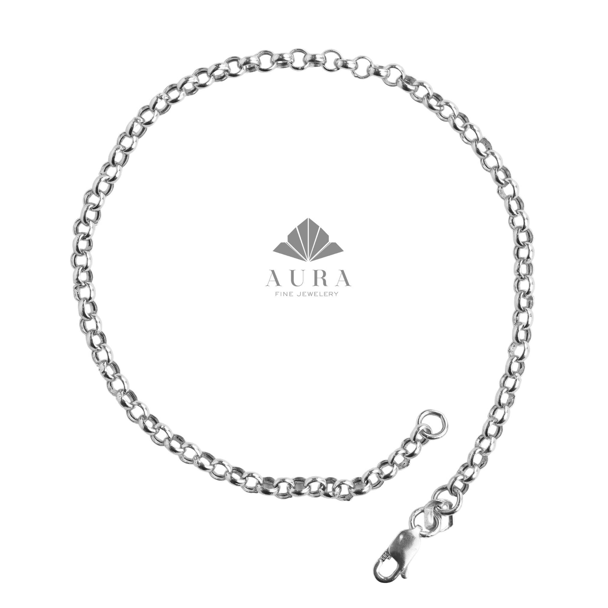 14K Gold Rolo Chain Anklet, 3mm 4mm 5mm Chain Anklet, Layering Man Woman Anklet, Minimalist Belcher Chain Anklet, Dainty Anklet
