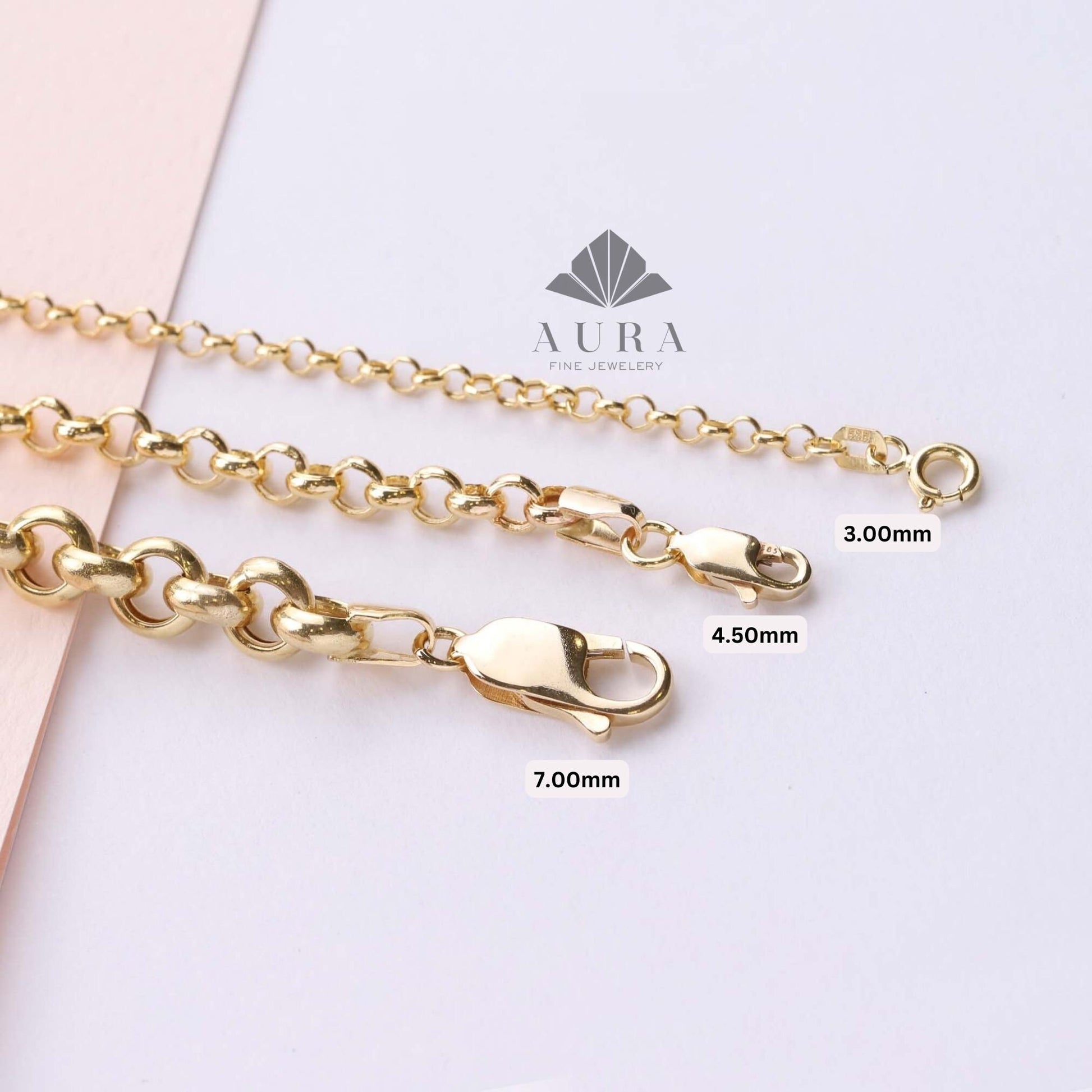 14K Gold Rolo Chain Bracelet, 3mm 4mm 5mm Chain Bracelet, Layering Man Woman Bracelet, Minimalist Belcher Chain Bracelet, Dainty Bracelet