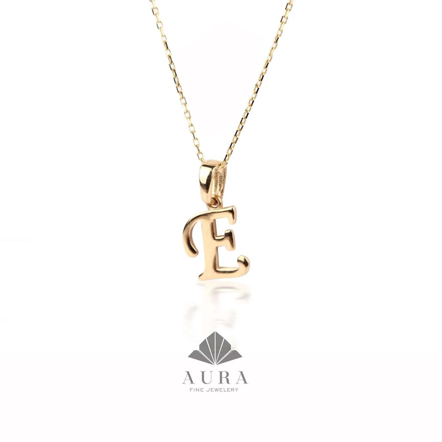 14K Gold Cursive Initial Necklace, Handwriting Letters Pendant, Initial Alphabet Charm, Personalized Choker, Capital Cursive Initial