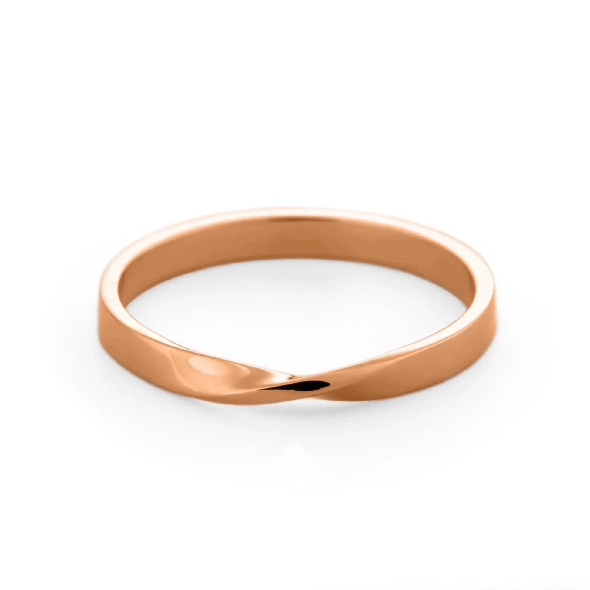 14K Gold Mobius Ring, Infinity Band Ring, Stackable Gold, Ring, Wedding Couples Ring, Statement Dainty Gold Band, Elegant Stacking Ring