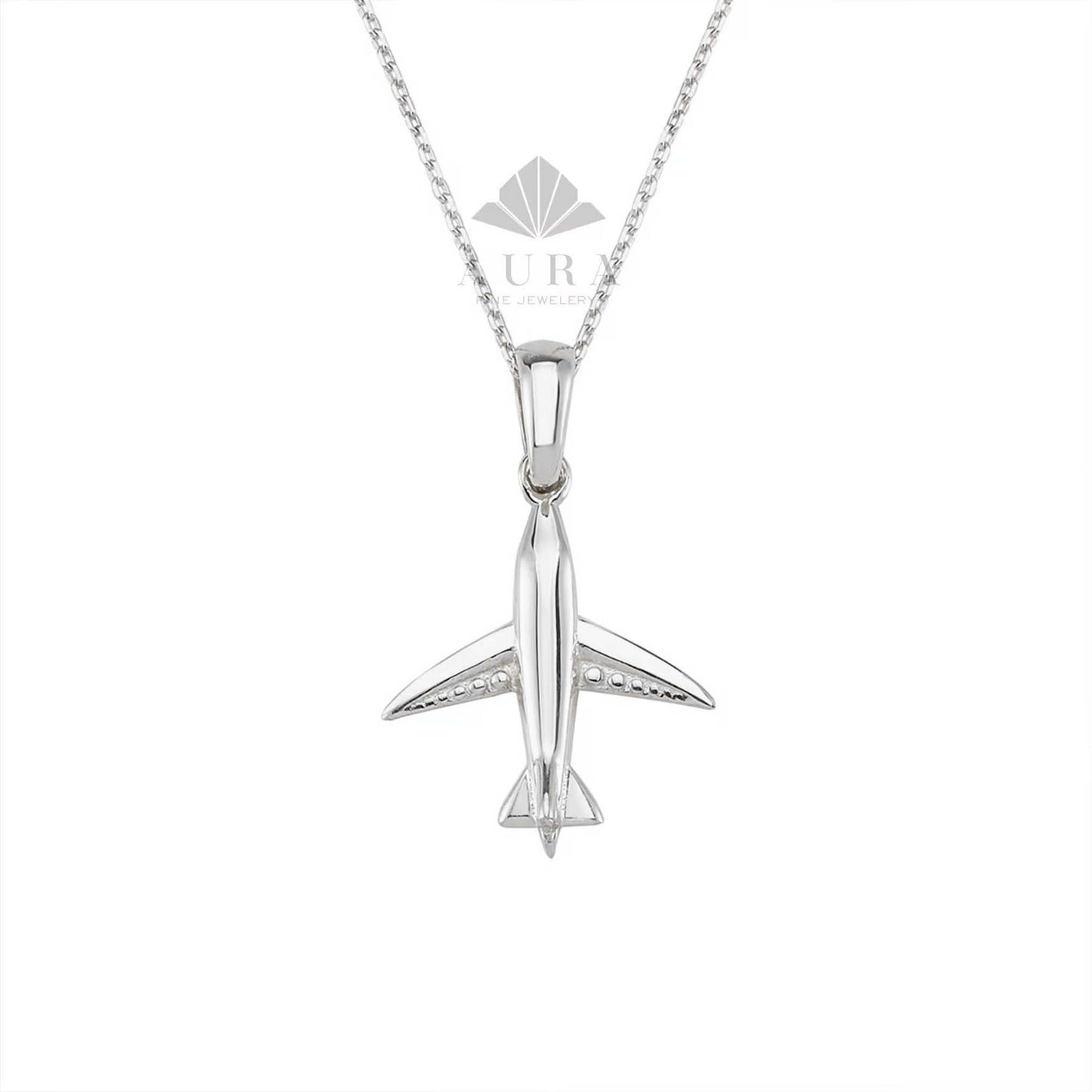 14K Gold Airplane Necklace, Traveler Necklace, Airplane Charm Jewelry, Pilot Flight Attendant Gift, Journey Fly, Dainty Aviation Graduation