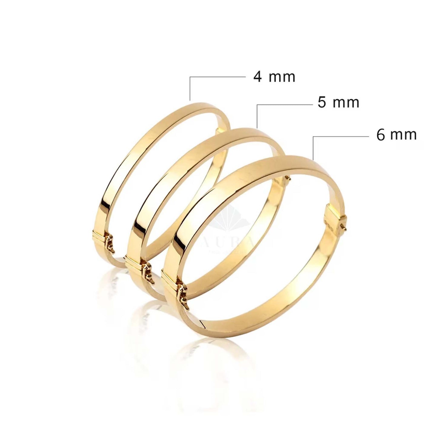 14K Gold Hinged Gold Bracelet, 4mm 5mm 6mm Wide Bracelet, Personalized Gold Oval Bangle Bangle, Custom Gold Cuff, Stacking Engraved Bangle