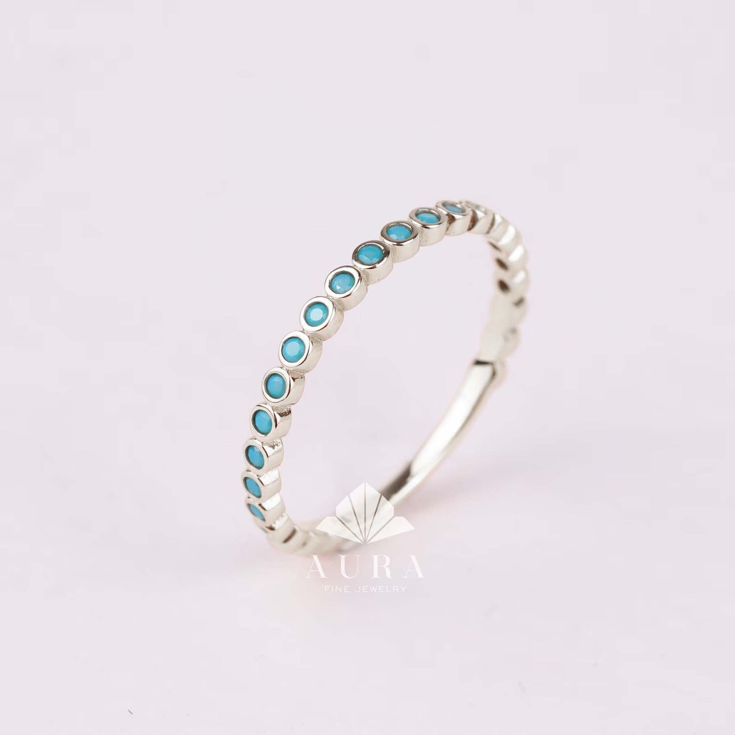 14K Gold Eternity Birthstone Ring, Eternity Stackable Gemstone Band, 2mm Wedding Band, Birthday Birthstone Ring, Gold Promise Ring