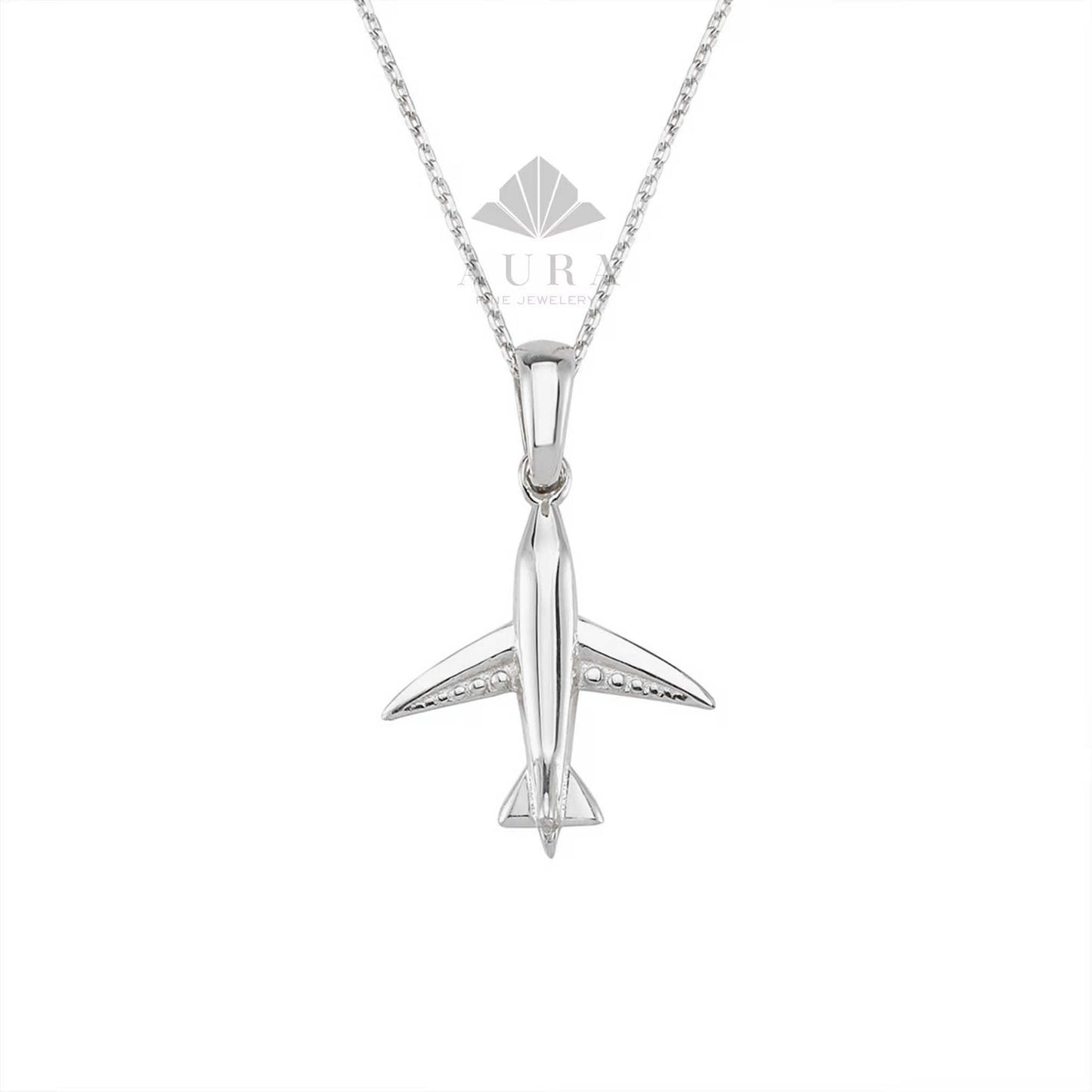 14K Gold Airplane Necklace, Airplane Pendant, Tiny Airplane Charm, Dainty Gold Plane Necklace, Travel Jewelry, Pilots Flight Attendant Gift