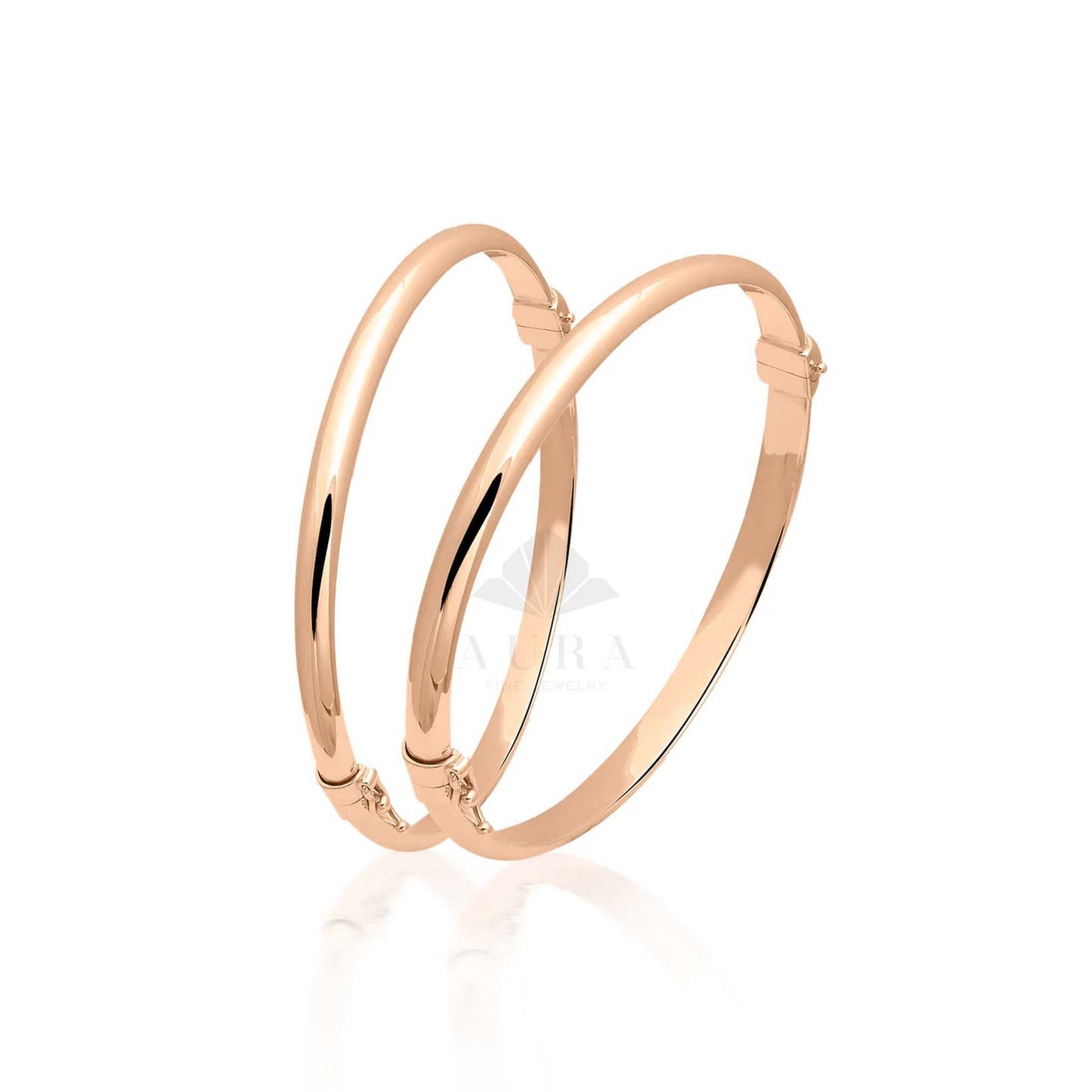 14K Gold Hinged Classic Gold Bangle Bracelet, 4mm 5mm Gold Dome Bangle, Wide Custom Bracelet, Personalized Cuff, Stacking Engraved Bangle