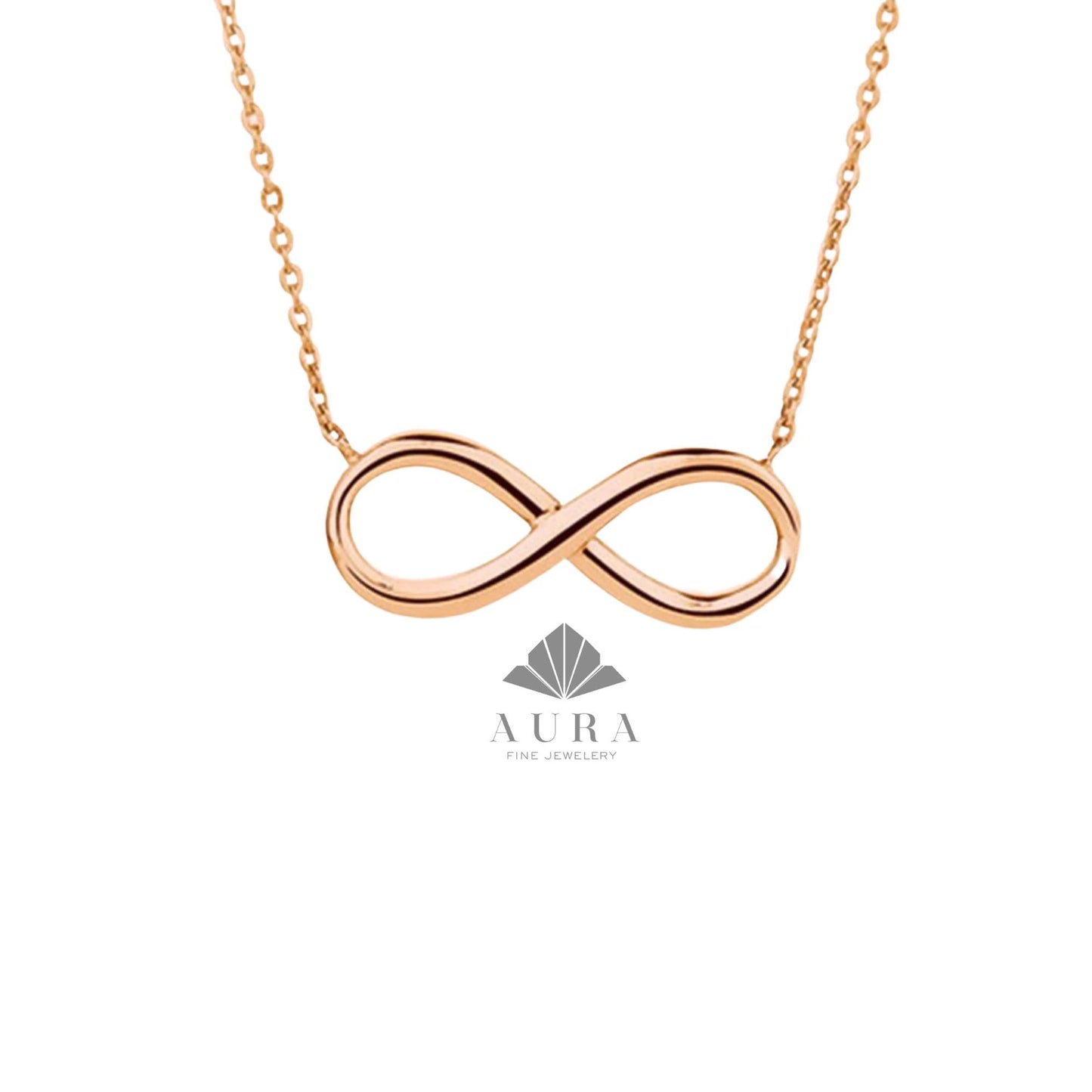 14K Gold Infinity Necklace, Infinity Pendant, Eternity Necklace, Infinite Love Necklace, Valentines Day Gift, Friendship Necklace