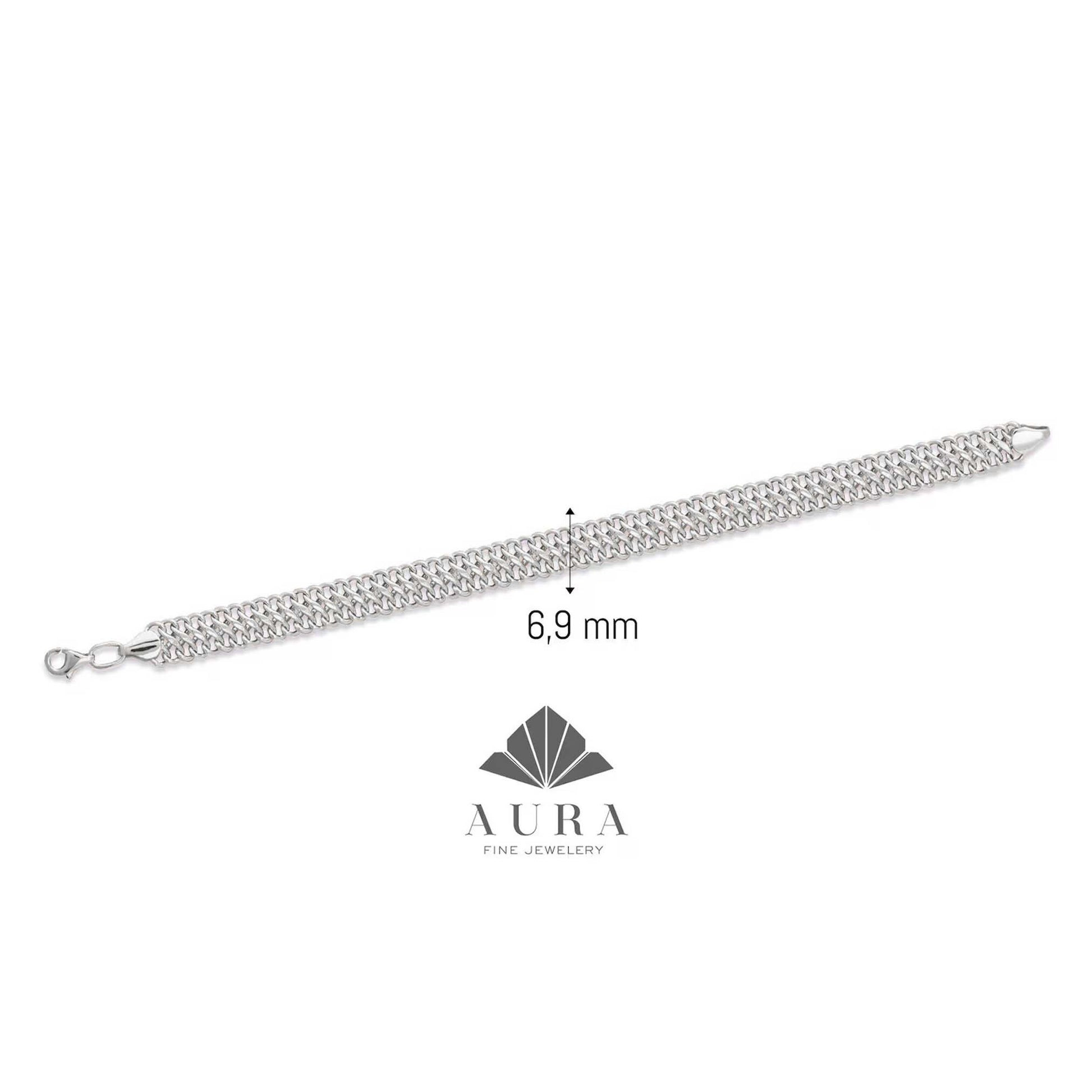 14K Gold Vienna Bracelet, Double Curb Chain Bracelet, Armoured Chain, Minimalist Jewelry, Gift for Her