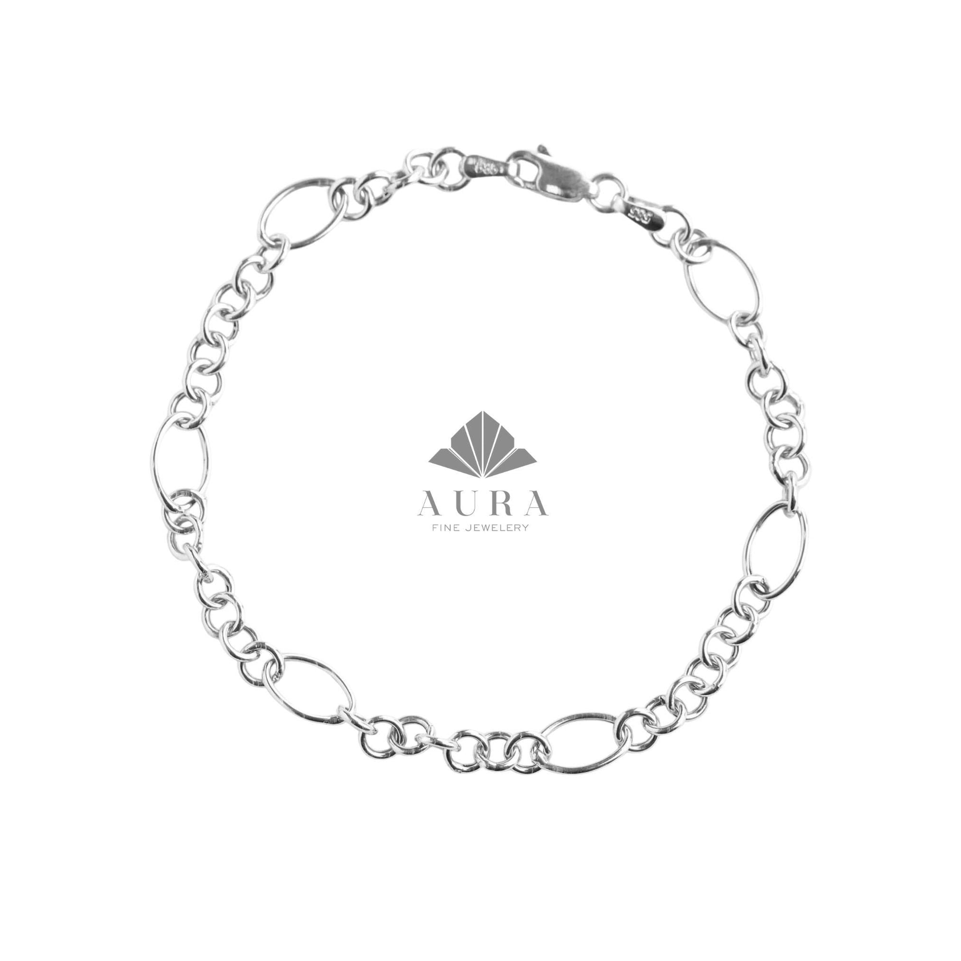 14K Gold O Shape Anklet, Paperclip Anklet, Oval Cable Chain Anklet, Round Layering Chain Links, Figaro Handmade Anklet