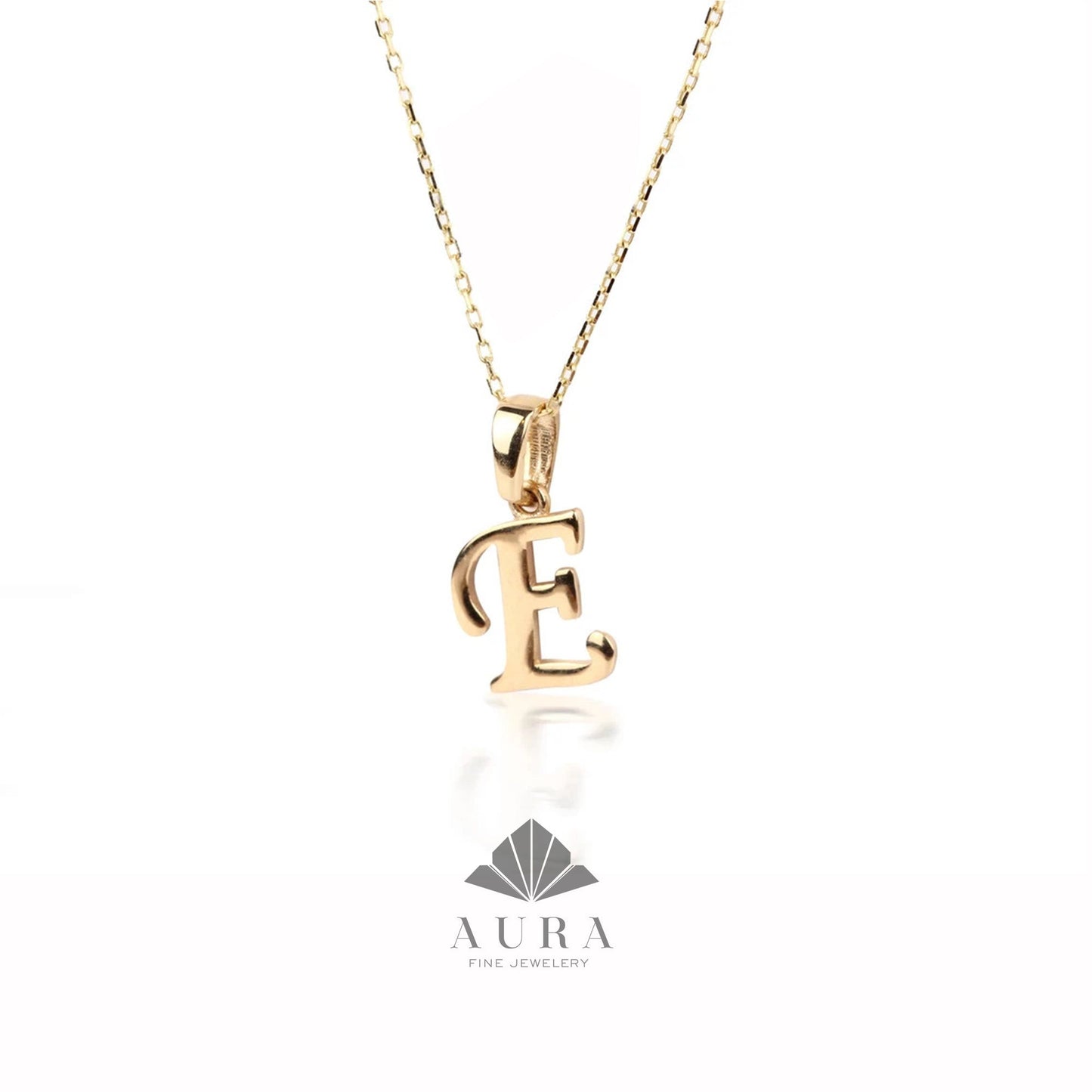 14K Gold Cursive Initial Necklace, Handwriting Letters Pendant, Initial Alphabet Charm, Personalized Choker, Capital Cursive Initial