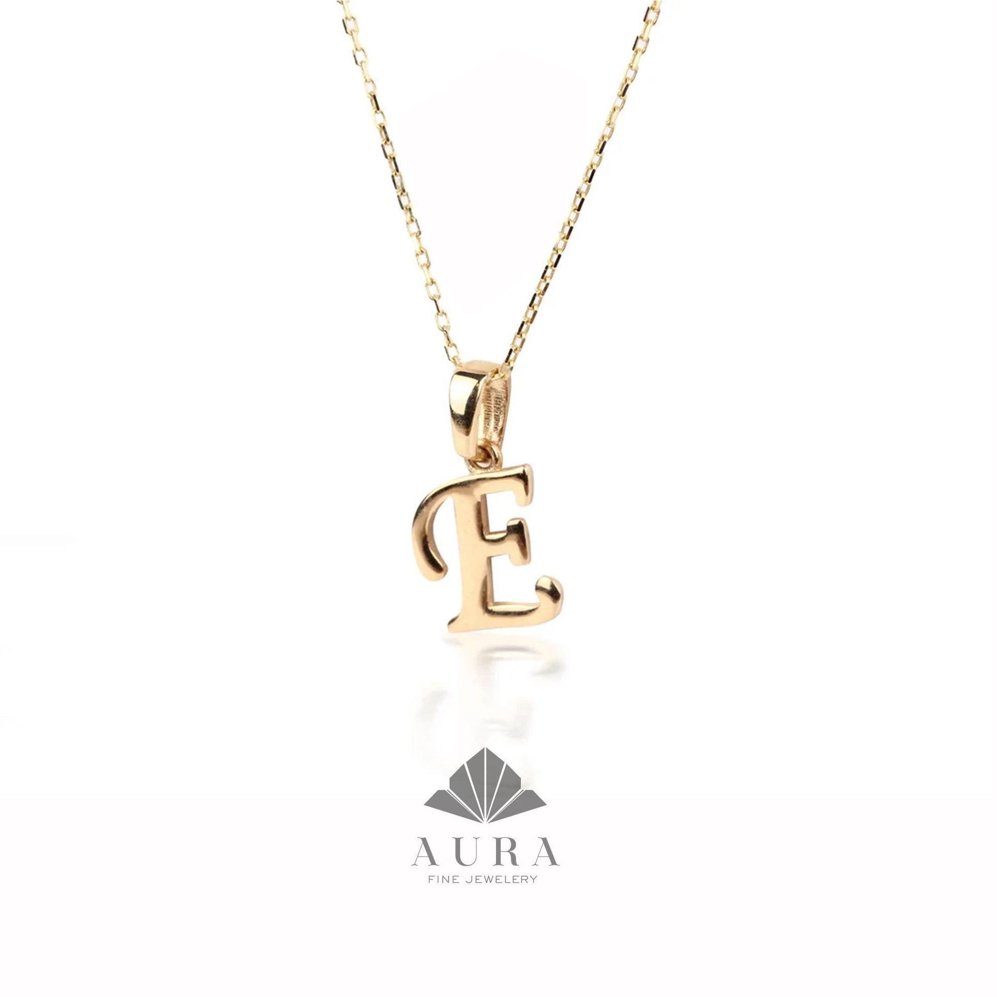 14K Gold Cursive Initial Necklace, Handwriting Letters Pendant, Initial Alphabet Charm, Personalized Choker, Capital Cursive Initial