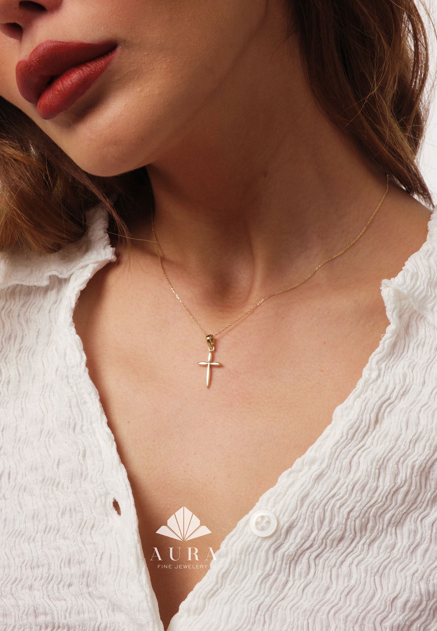 Crucifix Gold Necklace
