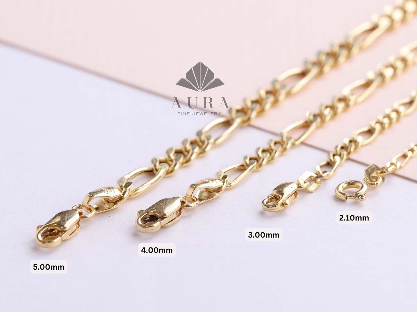 14K Gold Figaro Chain Bracelet, 2mm 3mm 4mm 5mm Figaro Chain Bracelet, Genuine Gold Chain Anklet, Thick Figaro Bracelet, Man Woman Bracelet