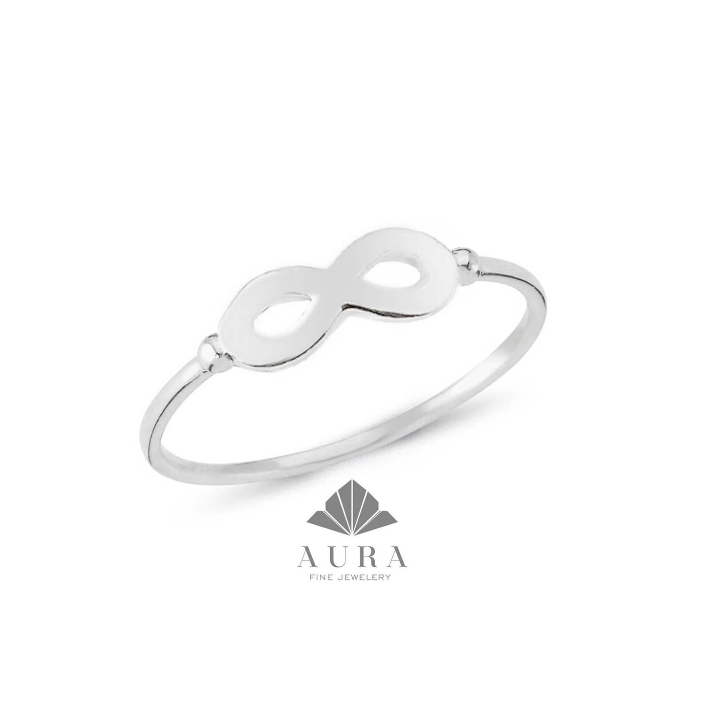 14K Gold Infinity Ring, Eternity Gold Band, Dainty Stacking Ring, Gold Knuckle Ring, Thumb Band, Forever Linked Together, Love Ring