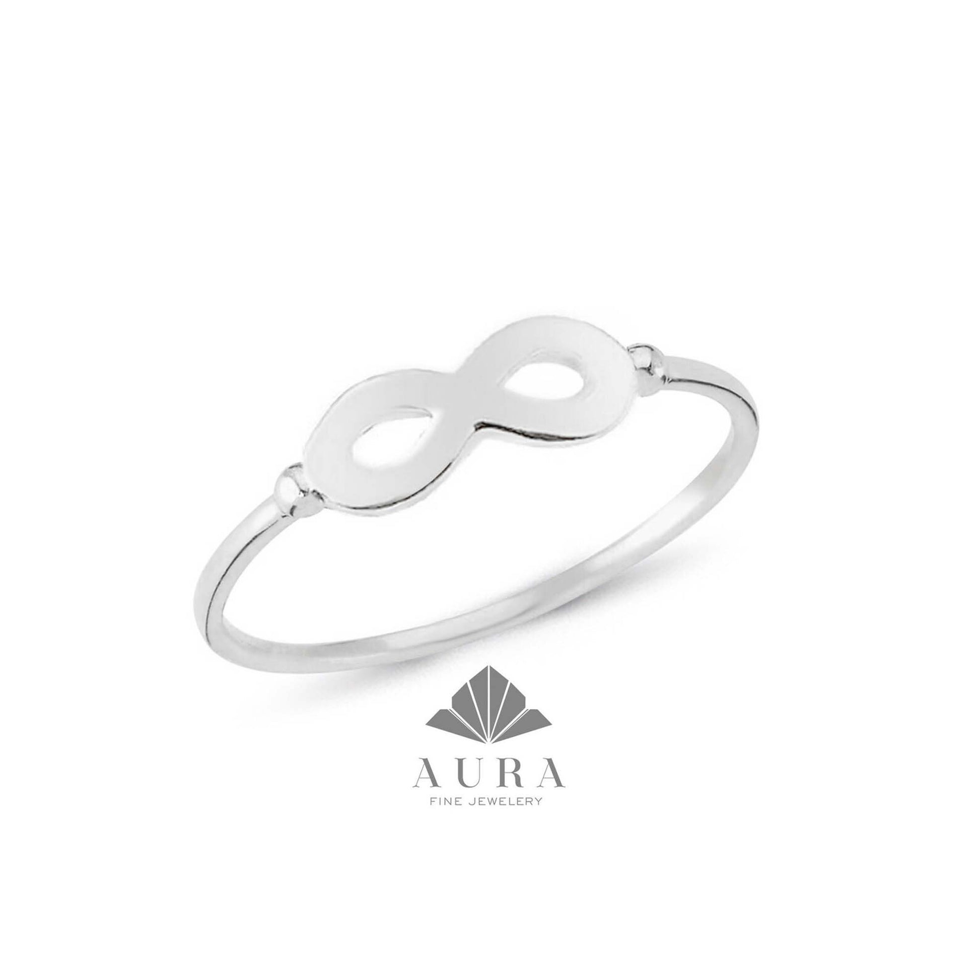 14K Gold Infinity Ring, Eternity Gold Band, Dainty Stacking Ring, Gold Knuckle Ring, Thumb Band, Forever Linked Together, Love Ring