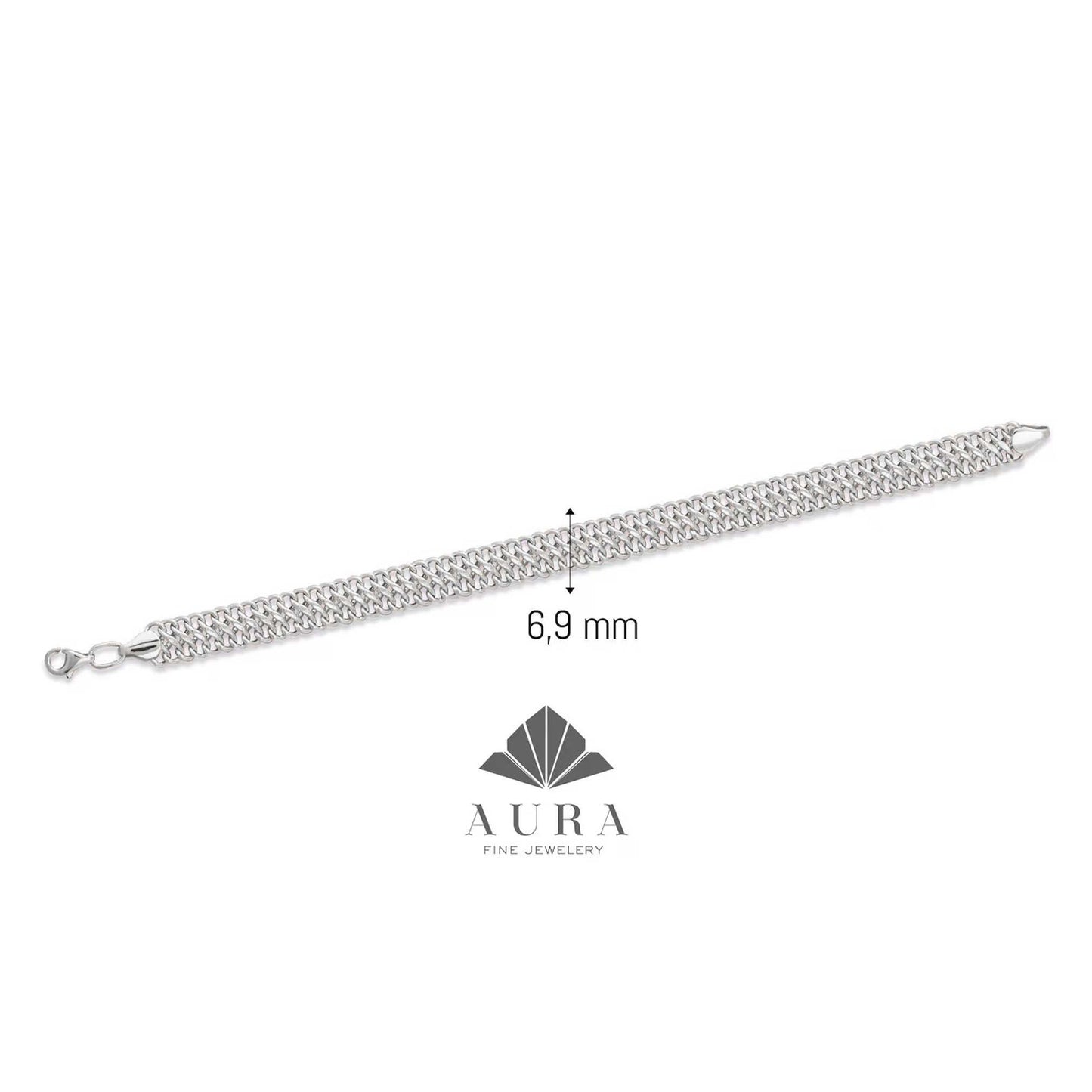 14K Gold Vienna Bracelet, Double Curb Chain Bracelet, Armoured Chain, Minimalist Jewelry, Gift for Her