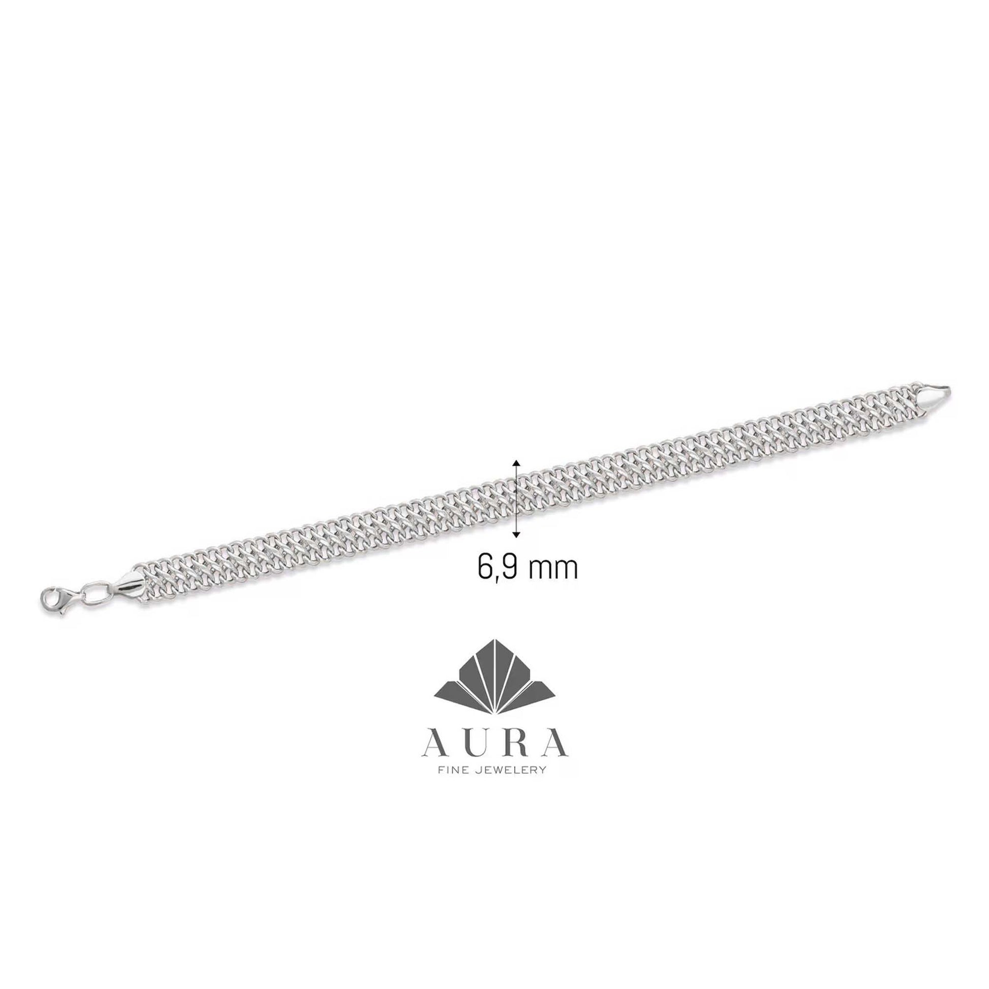 14K Gold Vienna Bracelet, Double Curb Chain Bracelet, Armoured Chain, Minimalist Jewelry, Gift for Her