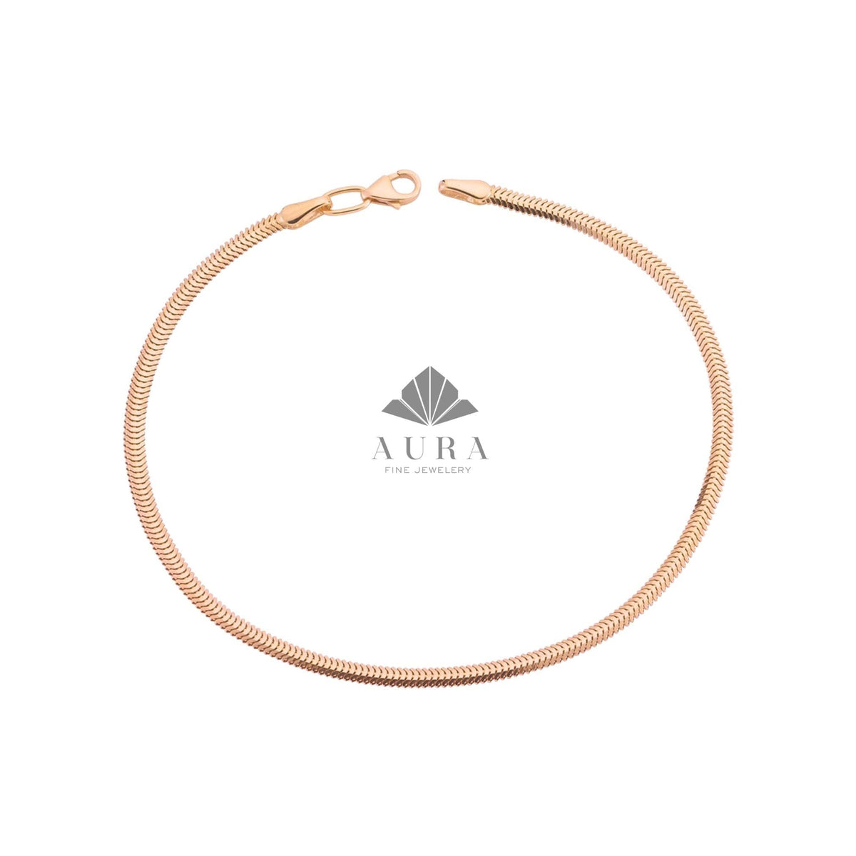 14K Gold Snake Chain Bracelet, Minimalist Gold Bracelet, Handmade Jewelry, Italian Gold Bracelet, Herringbone 2.6 mm 3.4 mm 4.2 mm Chain