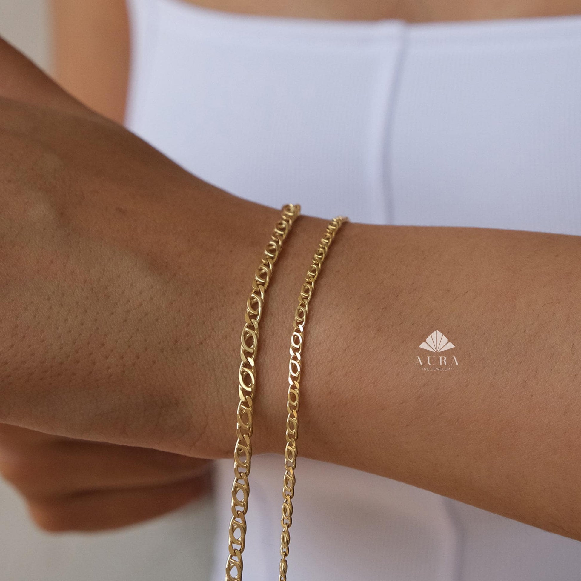 14K Gold Oval Bracelet, Paperclip Bracelet, 2mm 3.5mm Oval Cable Chain Bracelet, Round Layering Chain Links, Gold Handmade Bracelet