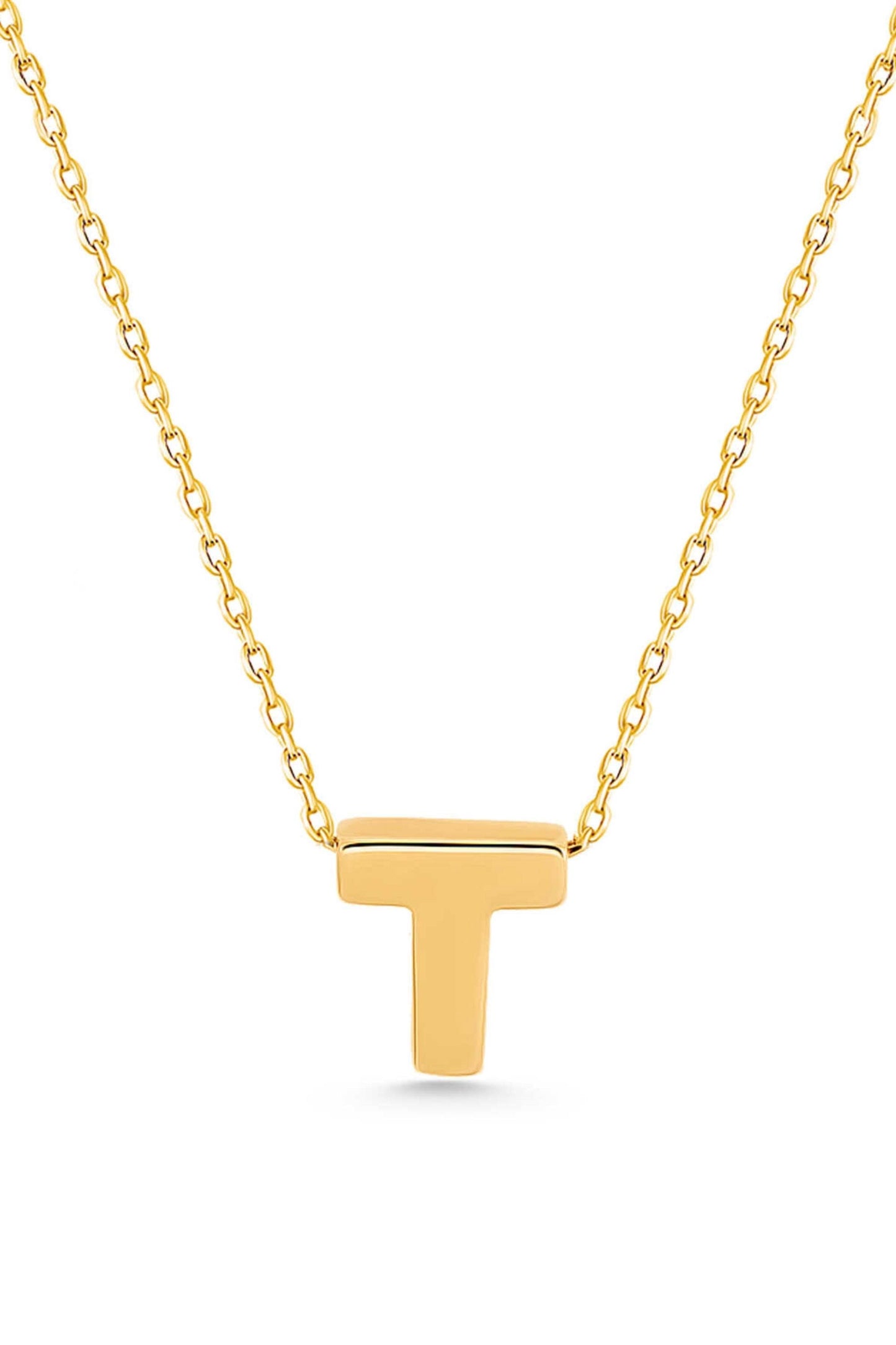 14K Gold Initial Necklace, Dainty Letter Pendant Necklace, Personalized Gold Necklace for Women, Minimalist Jewelry Gift, Everyday Necklace