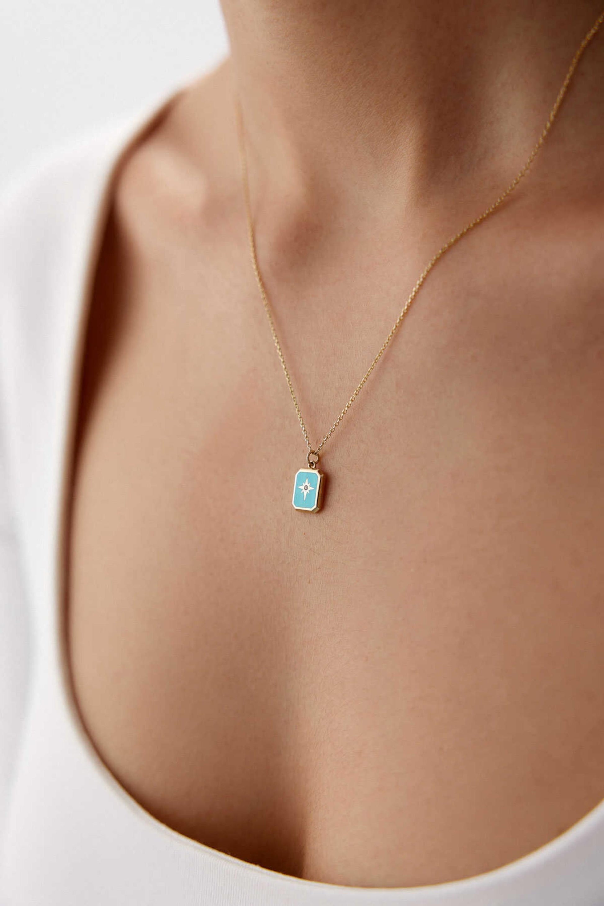 14K Gold North Star Necklace, Polaris Star Pendant, Dainty Diamond Star Necklace, Celestial Jewelry, Minimalist Gold Necklace, Gift for Her