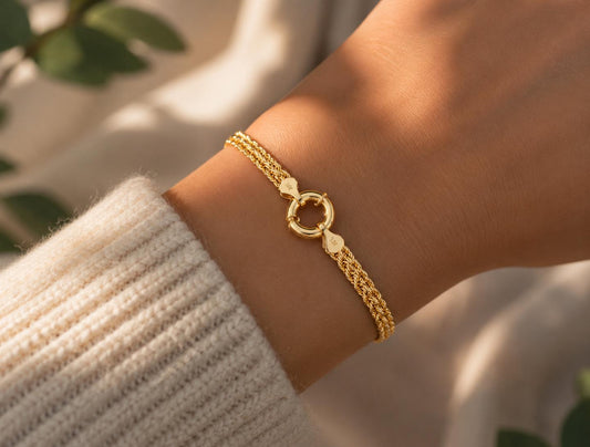 14K Gold Rope Chain Bracelet, Twisted Chain Bracelet, 4.5 mm Chain Bracelet, Sailor Clasp Rope Chain, Unisex Braided Stacking Delicate Chain