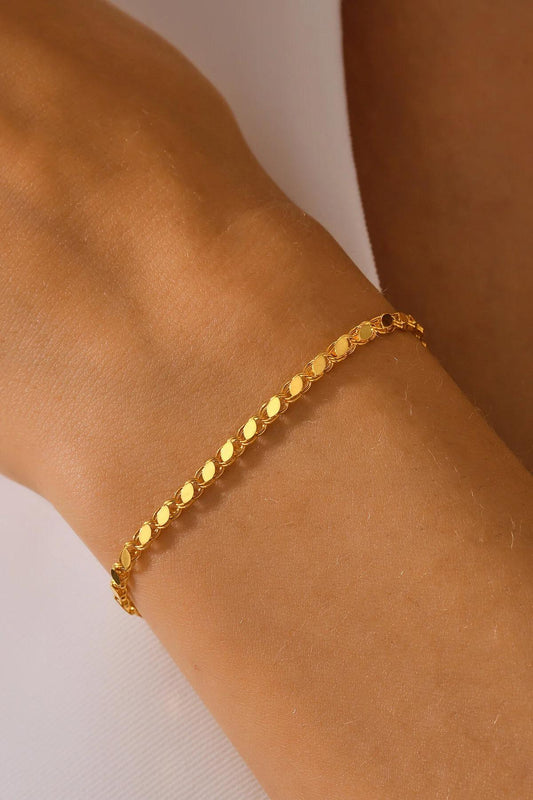 14K Gold Mirror Chain Bracelet, 2mm Gold Mirror Link Bracelet, Minimalist Unisex Gold Bracelet, Dainty Everyday Jewelry, Gift for Her Him