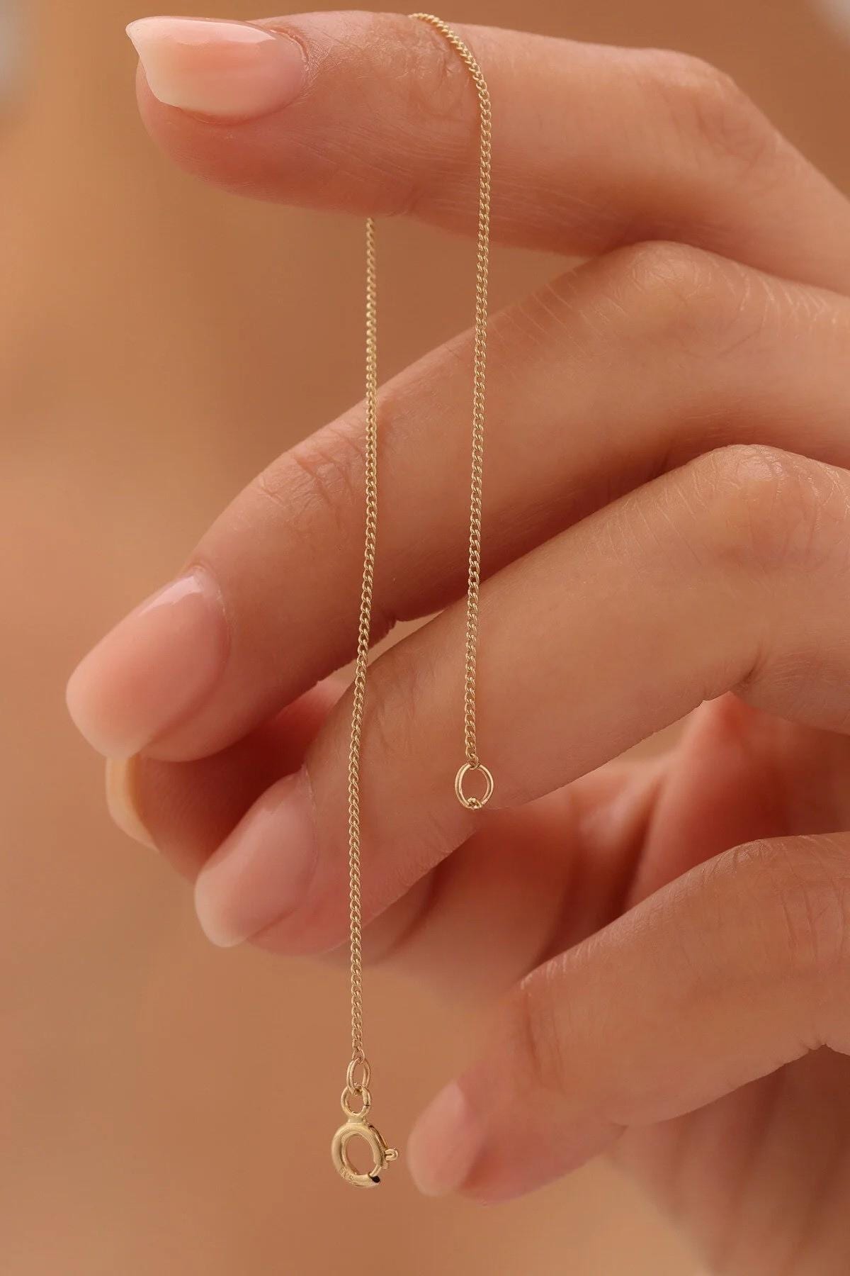 14K Gold Cuban Chain Bracelet, 1.5mm Dainty Gold Bracelet, Minimalist Curb Chain Bracelet, Delicate Stackable Bracelet, Everyday Jewelry