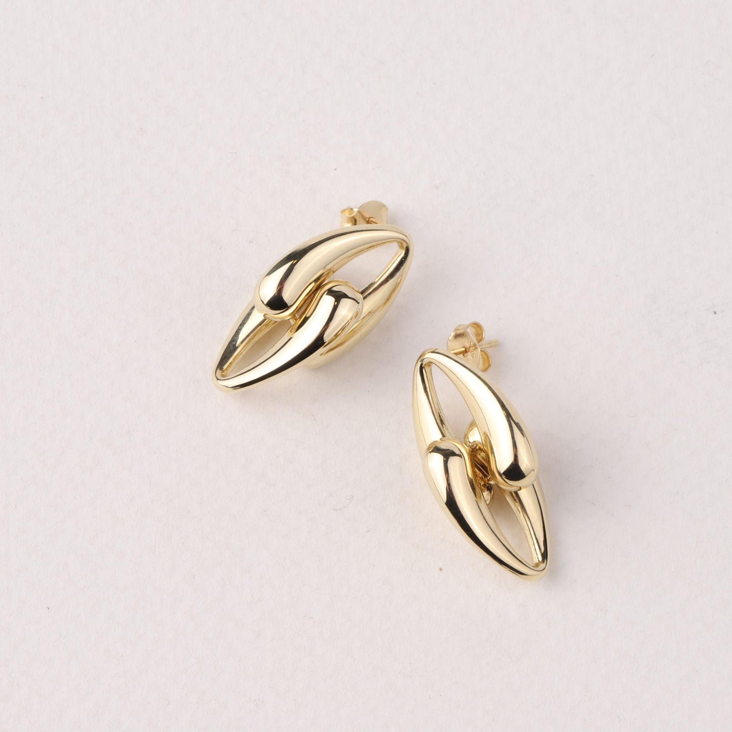 14K Solid Gold Teardrop Stud Earrings, Minimalist Drop Earrings, Dainty Gold Earrings, Simple Everyday Jewelry, Gift for Her