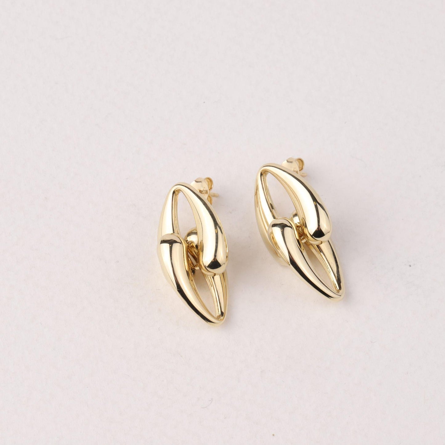 14K Solid Gold Teardrop Stud Earrings, Minimalist Drop Earrings, Dainty Gold Earrings, Simple Everyday Jewelry, Gift for Her