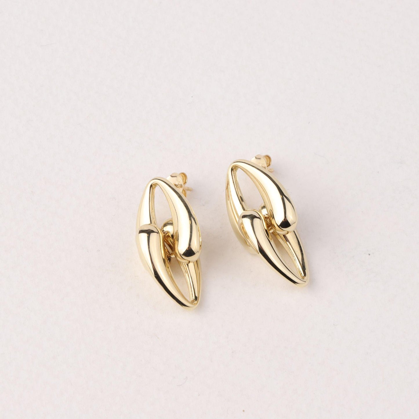 14K Solid Gold Teardrop Stud Earrings, Minimalist Drop Earrings, Dainty Gold Earrings, Simple Everyday Jewelry, Gift for Her