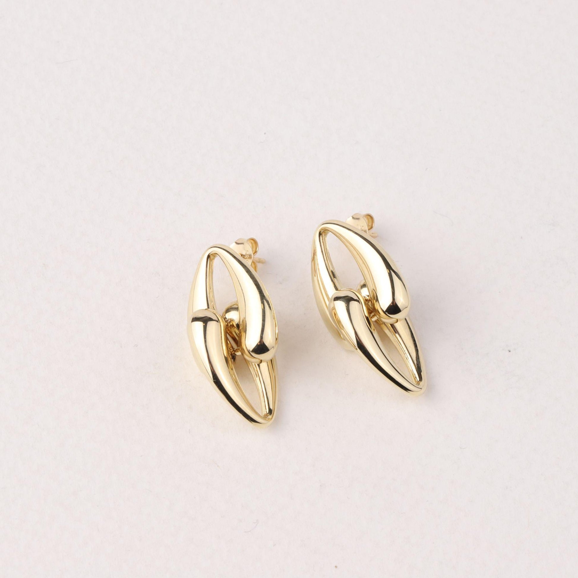 14K Solid Gold Teardrop Stud Earrings, Minimalist Drop Earrings, Dainty Gold Earrings, Simple Everyday Jewelry, Gift for Her