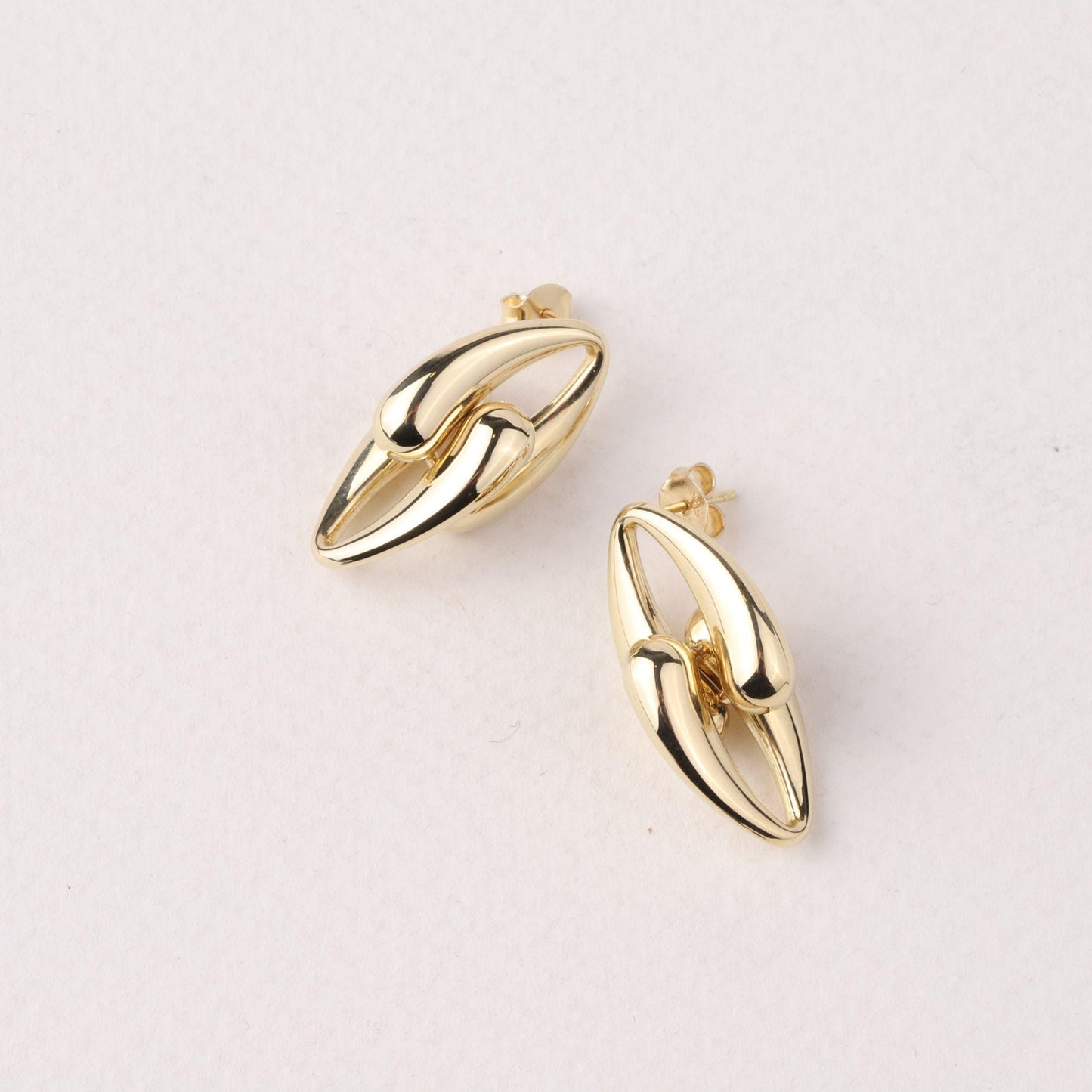 14K Solid Gold Teardrop Stud Earrings, Minimalist Drop Earrings, Dainty Gold Earrings, Simple Everyday Jewelry, Gift for Her