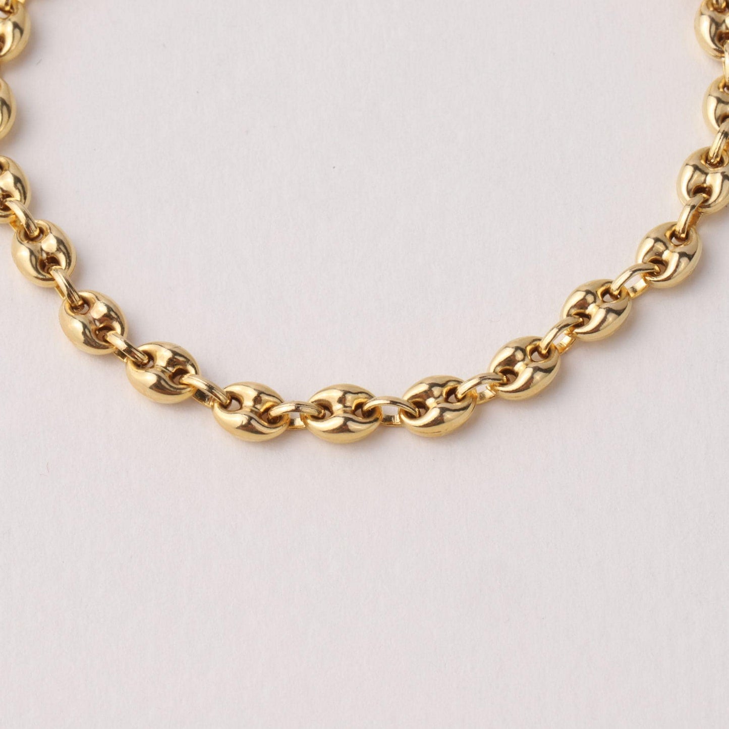 14K Gold Puff Mariner Bracelet, Chunky Mariner Link Bracelet, Nautical Chain Bracelet, Bold Gold Bracelet, Statement Jewelry