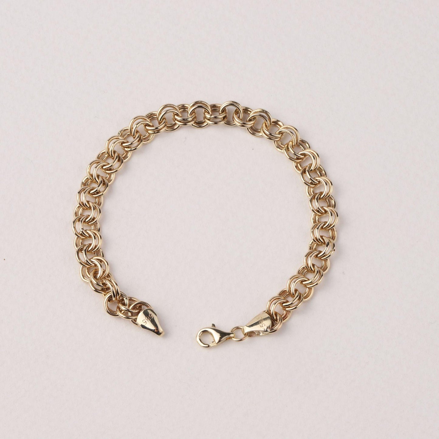 14K Gold 6mm Rolo Chain Bracelet, Chunky Gold Link Bracelet, Round Link Chain, Bold Statement Jewelry, Gift for Her